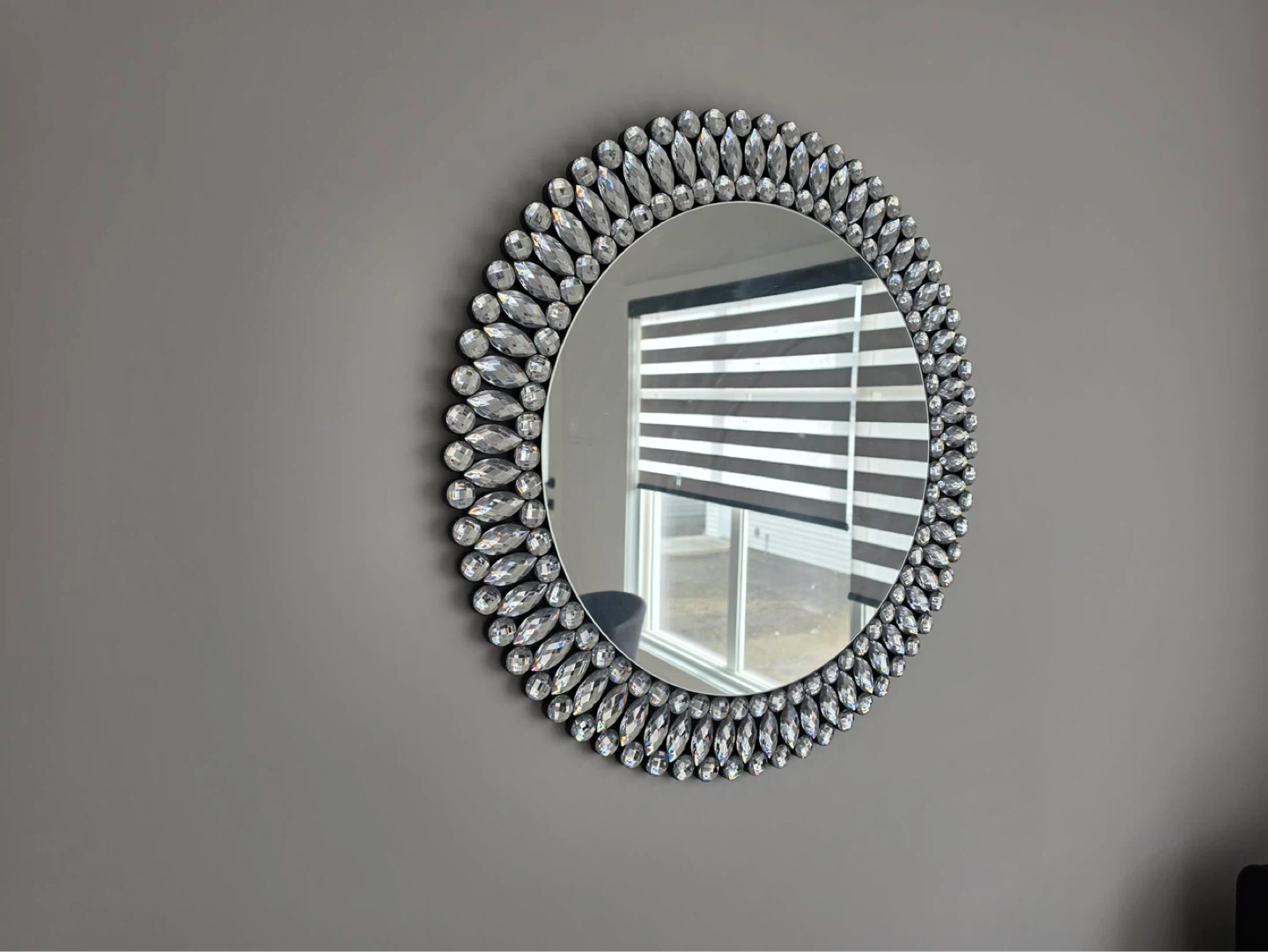 Decorative Wall Mirror with Crystal Embellishments
