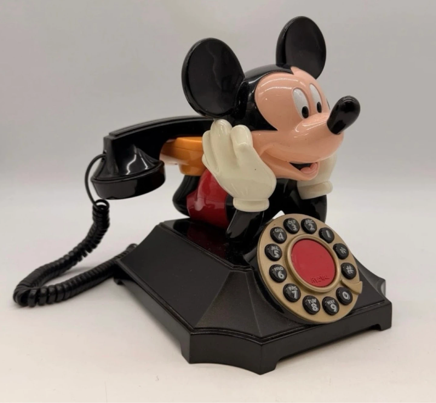 Vintage 1990’s Walt Disney Mickey Mouse Rotary Phone *Works