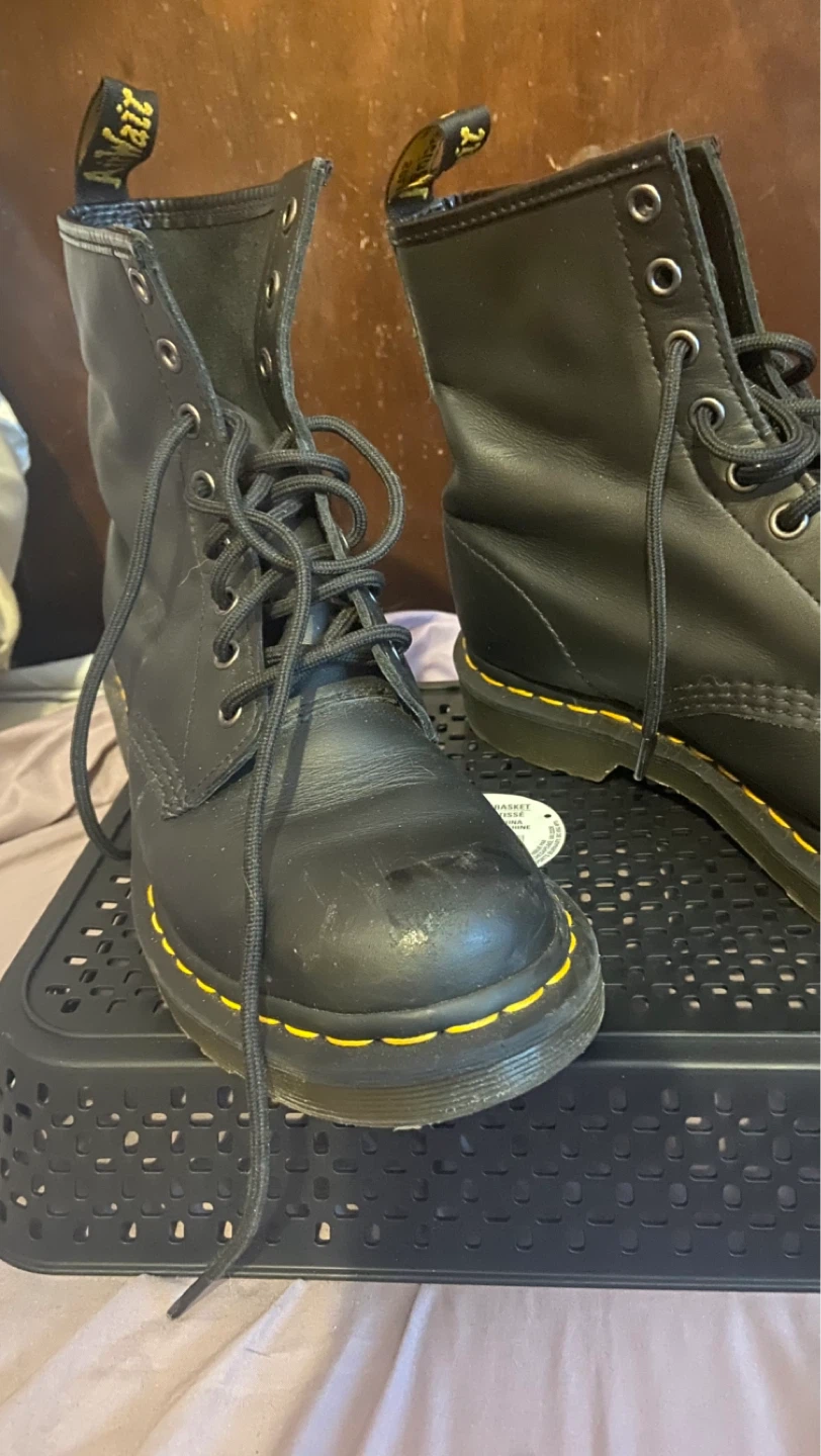 Dr. Martens Black Leather Lace-Up Boots