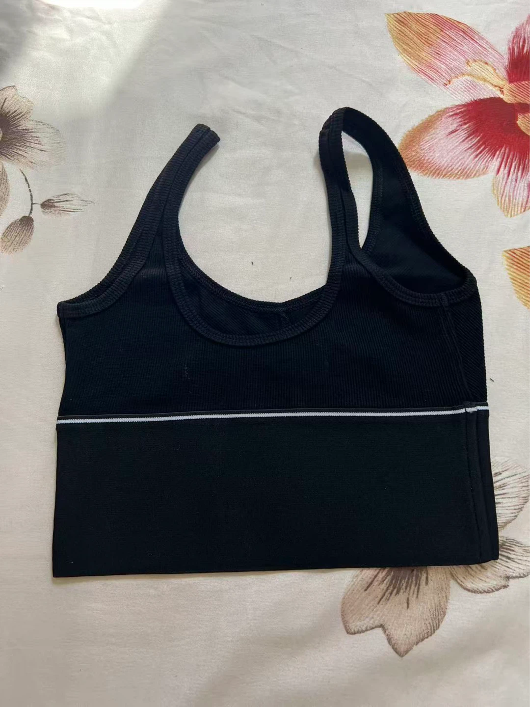 Alexander Wang Black Ribbed Sports Bra Top