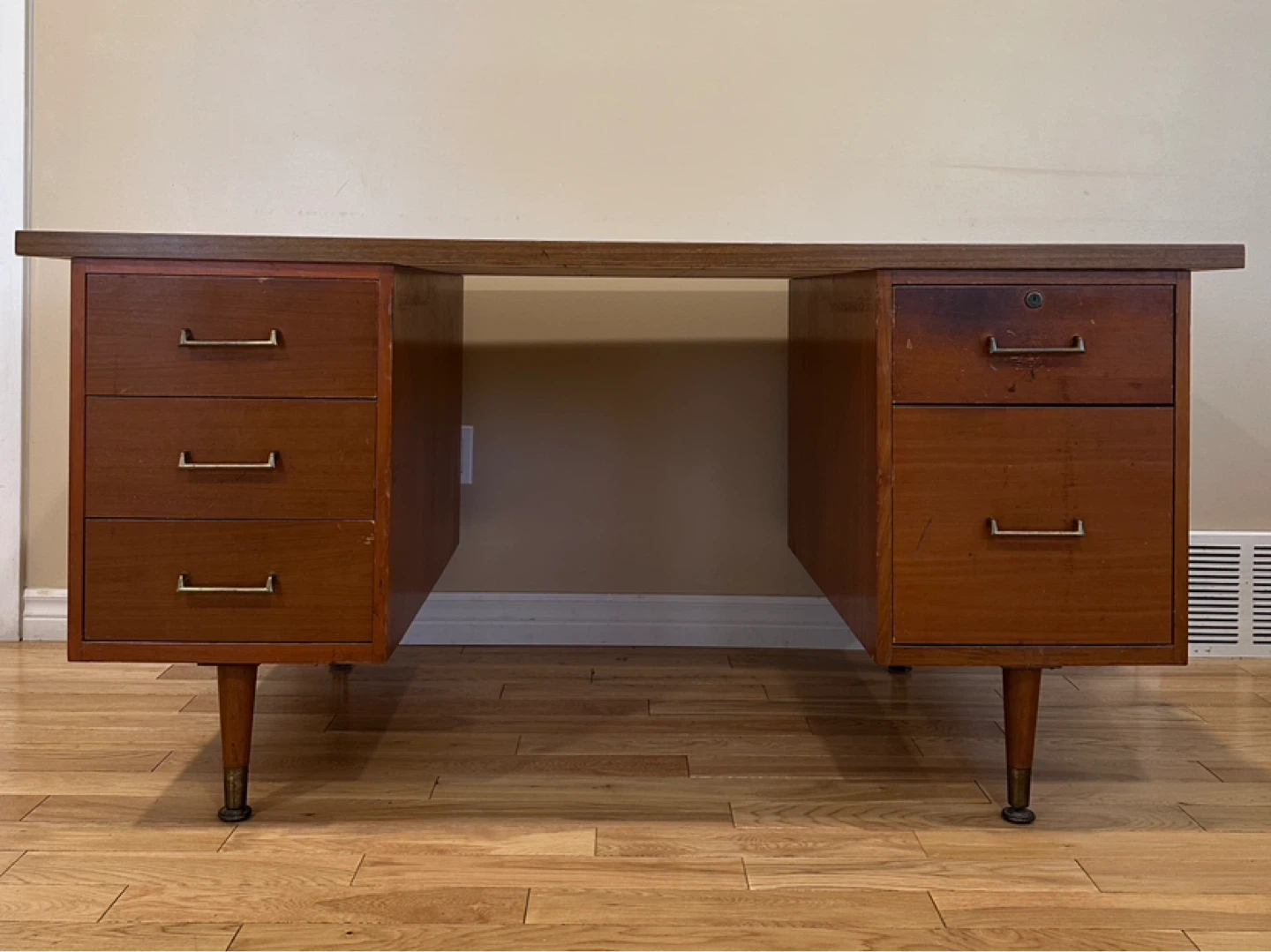 Vintage Walnut MCM Executive Desk (CAN DELIVER)