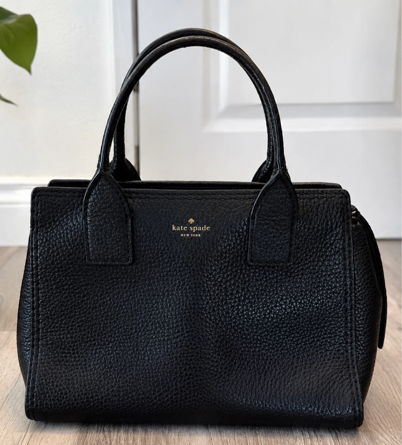 Kate Spade New York Black Pebbled Leather Satchel Bag