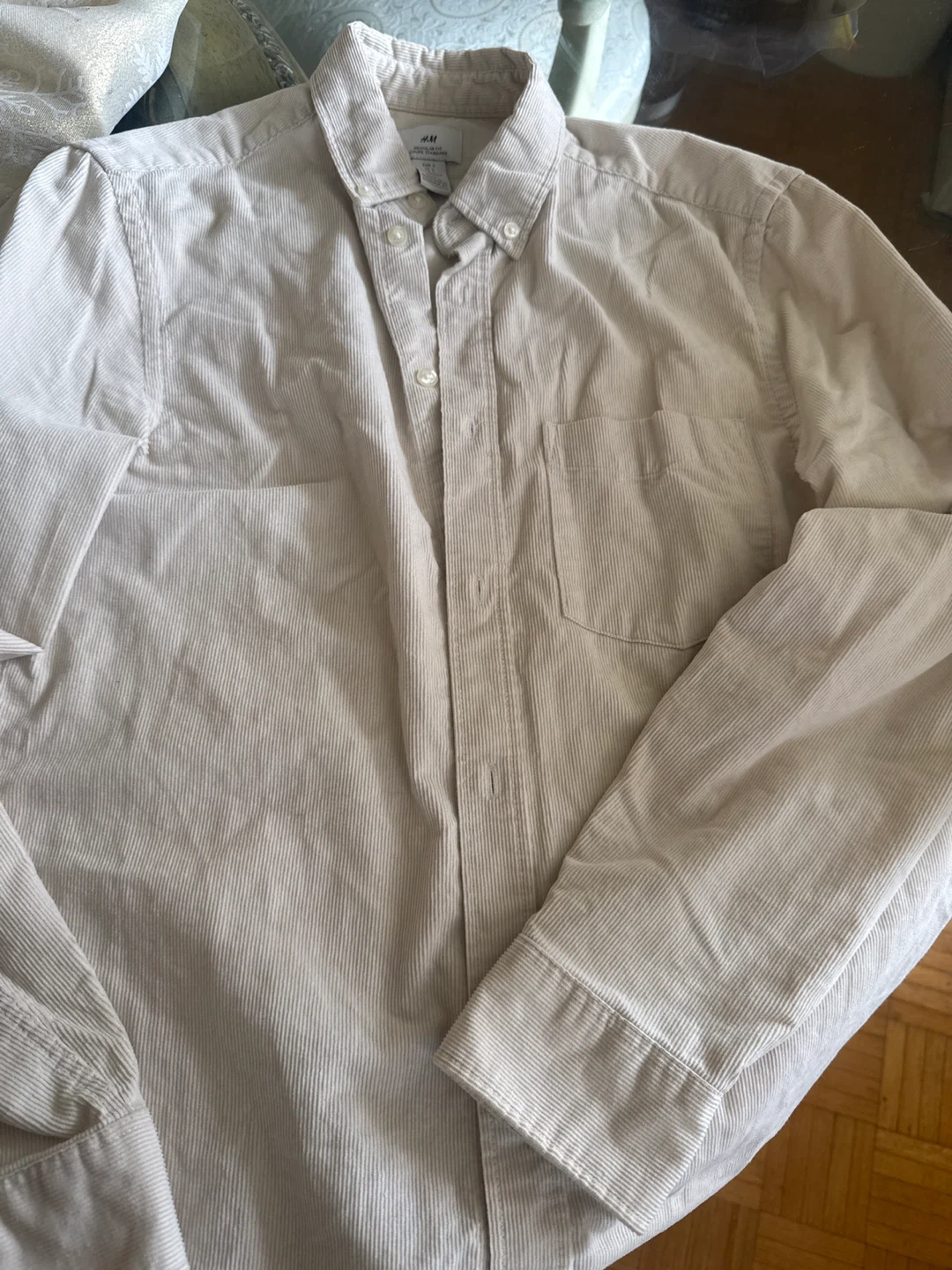 H&M Corduroy Regular Fit Button-Up Shirt - Size S