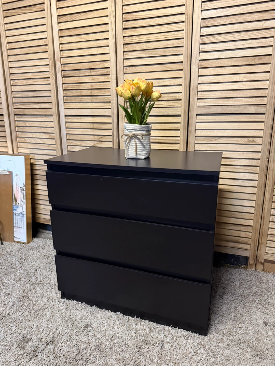 Black 3-Drawer Dresser - photo 3