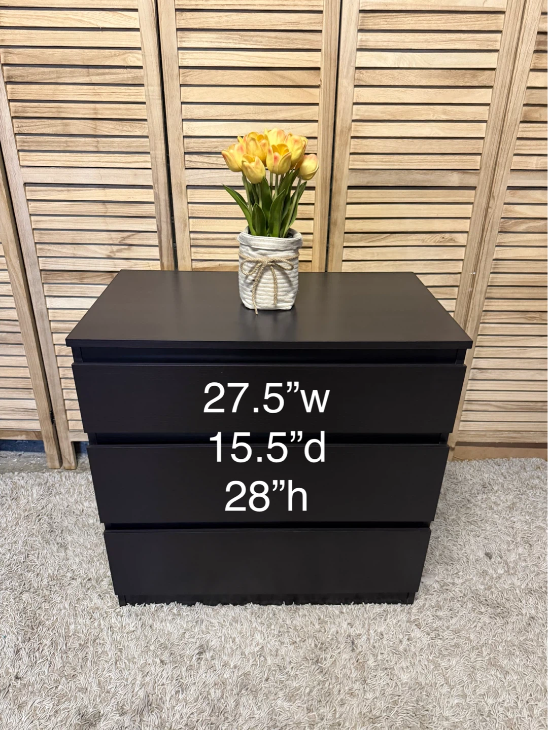 Black 3-Drawer Dresser - photo 5