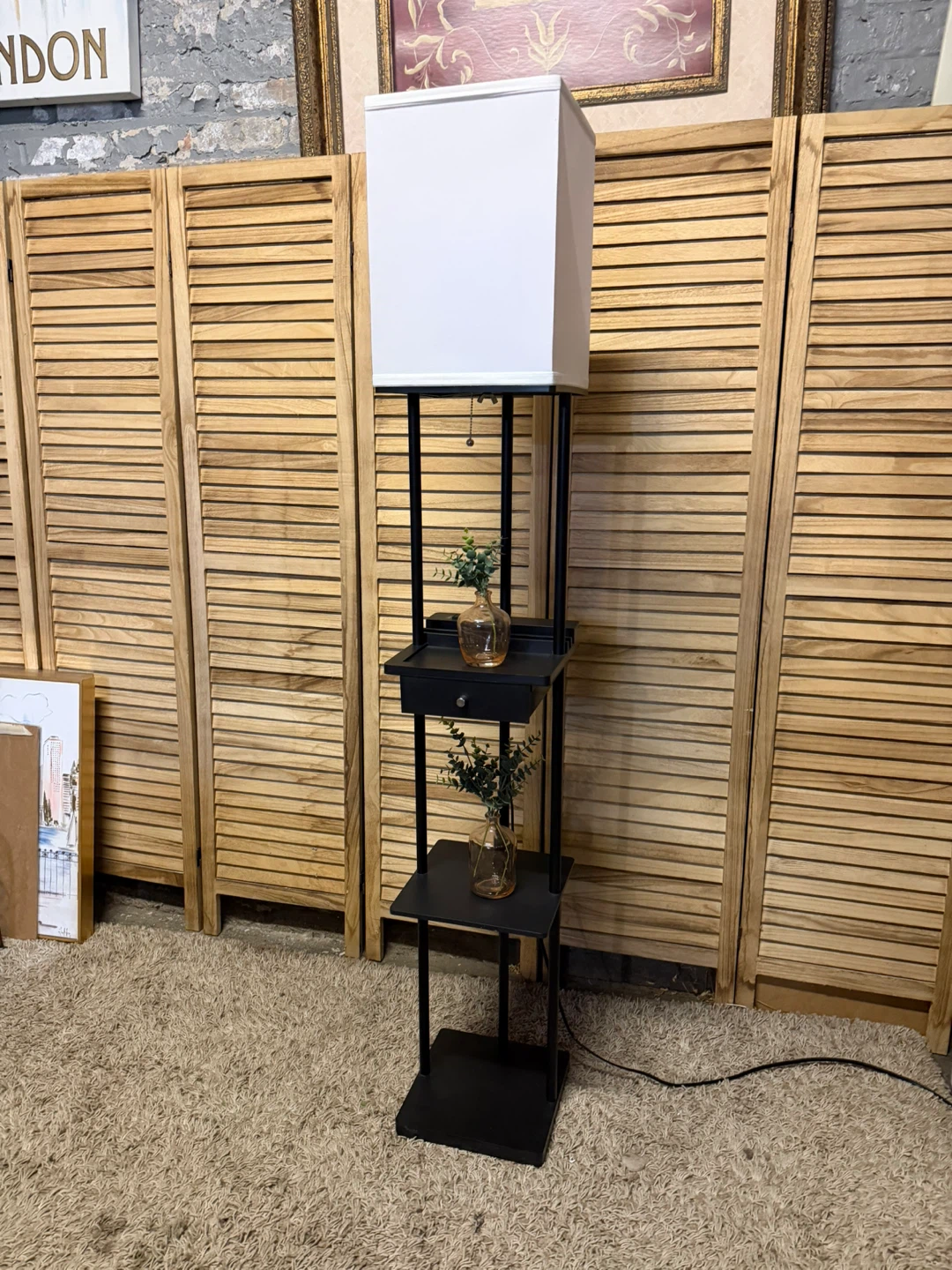 Shelf Floor Lamp with USB Charging Port - photo 2
