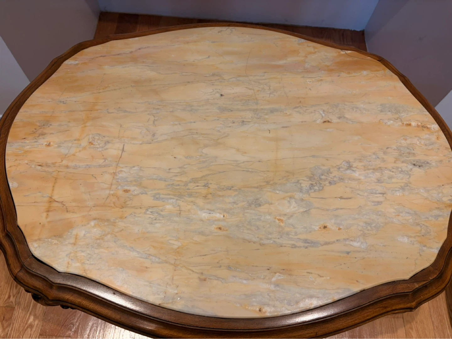 Vintage Ornate Marble Top Side Table - photo 3