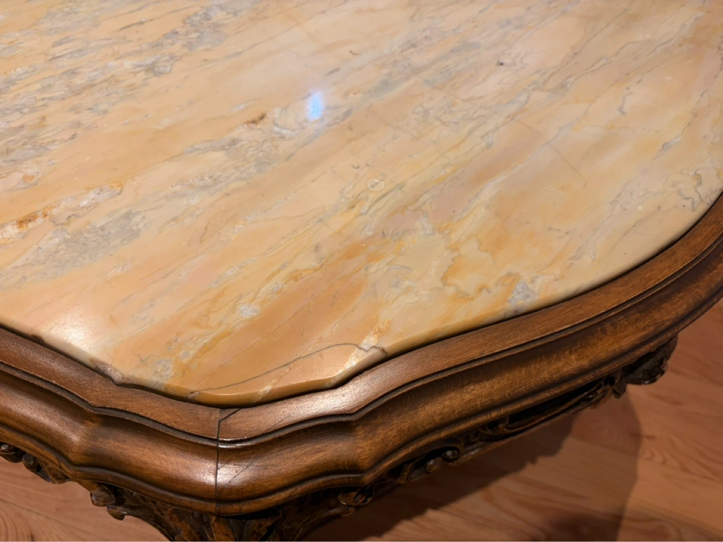 Vintage Ornate Marble Top Side Table - photo 4