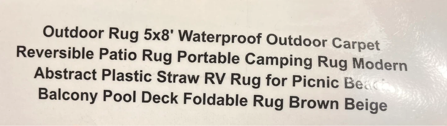 Outdoor Waterproof Reversible Patio Rug 5x8' - photo 4