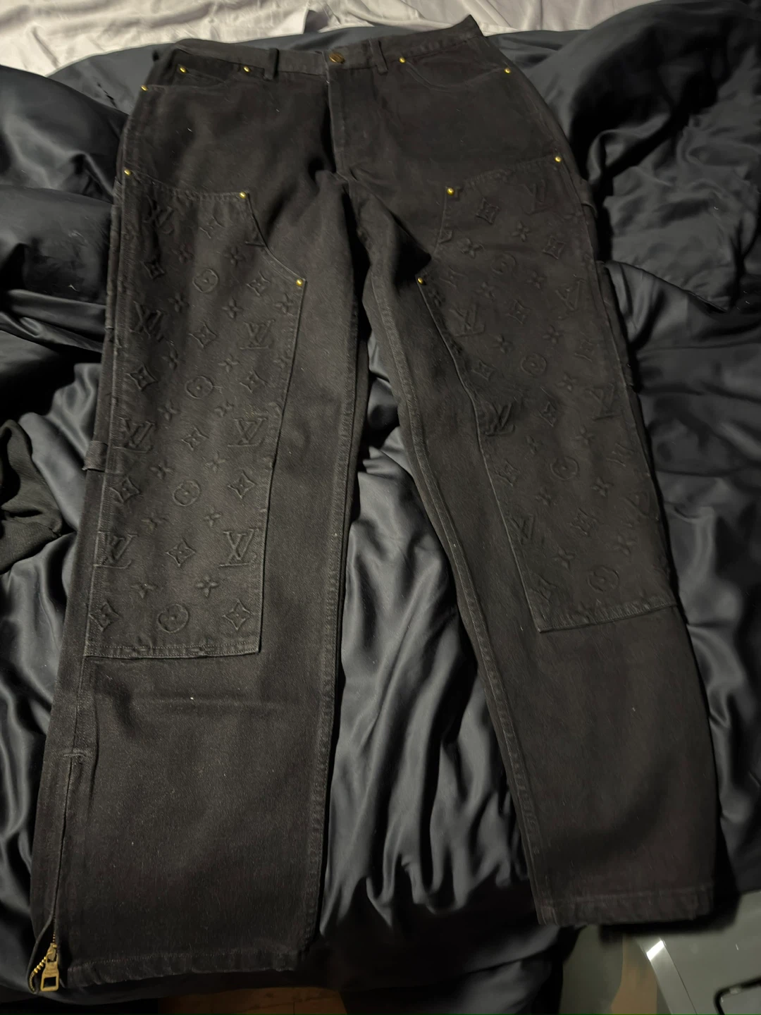 Louis Vuitton Black Monogram Pants - Size 30 Waist