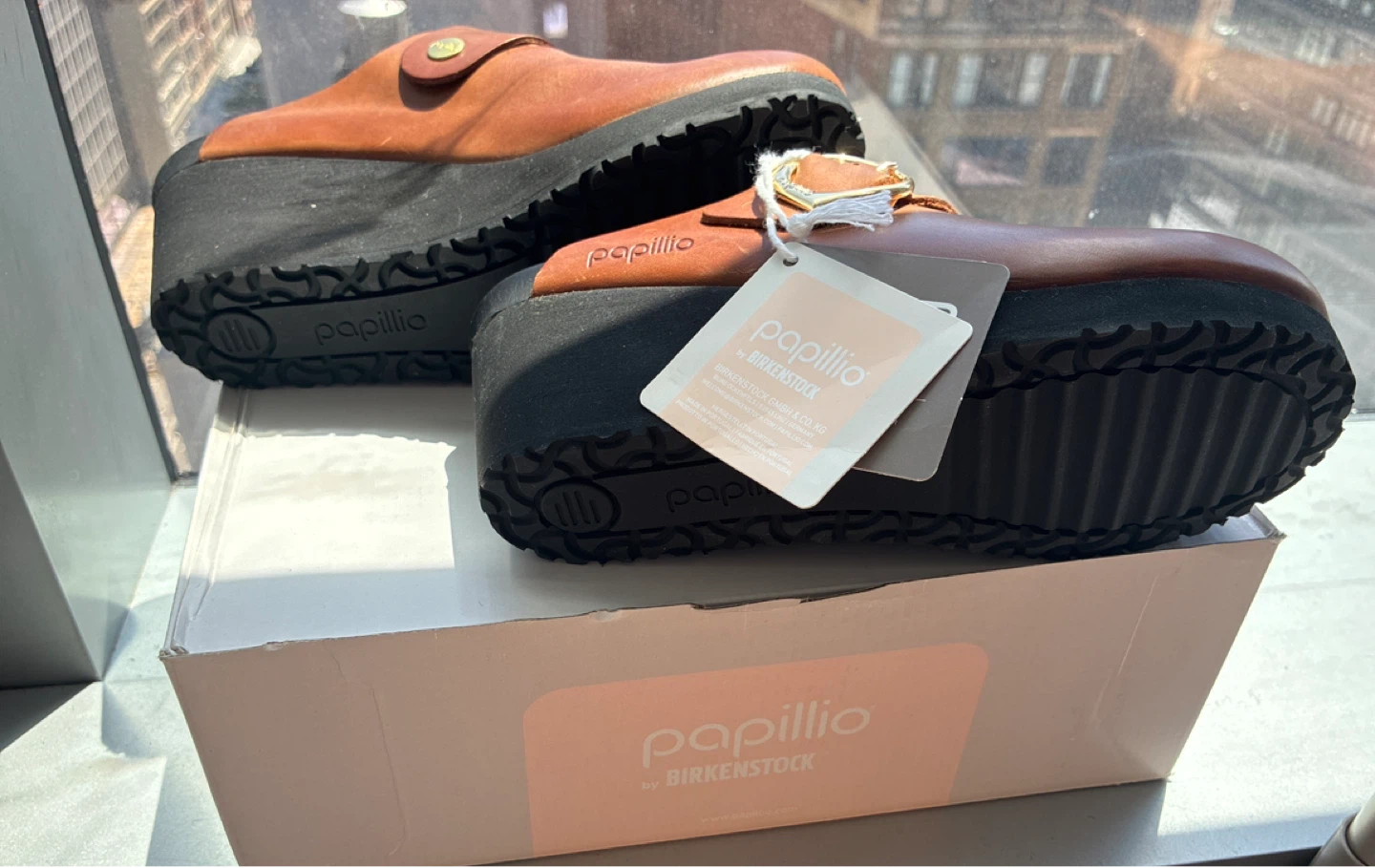 NEW Papillio by Birkenstock Women Buckle Clogs Brown Leather - photo 5