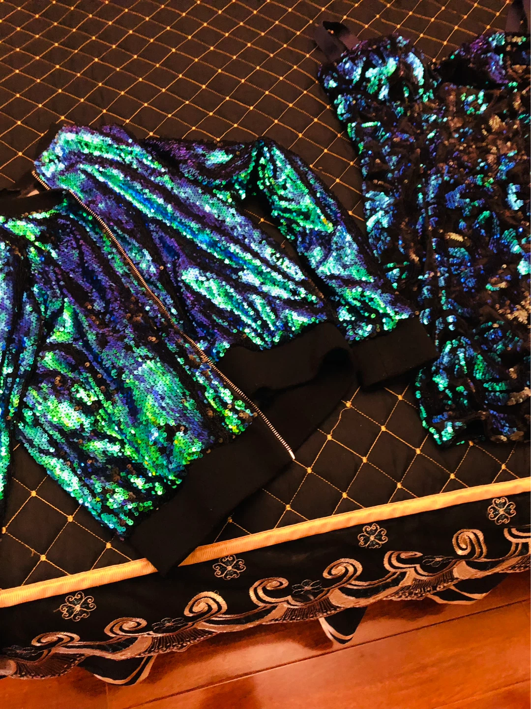 Sequin Bomber Jacket & Dress Set stretchy - photo 2