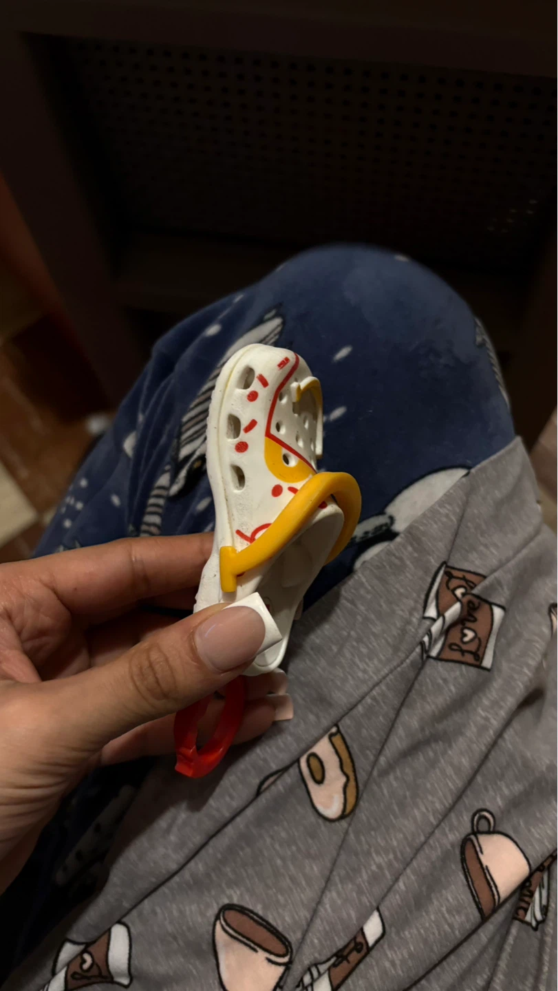 White Crocs Charm - Red