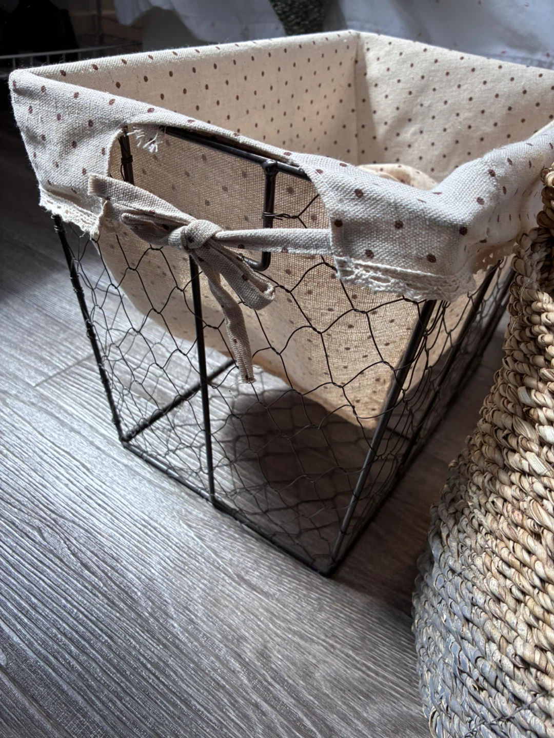 Woven Baskets and Wire Storage Bin - photo 3