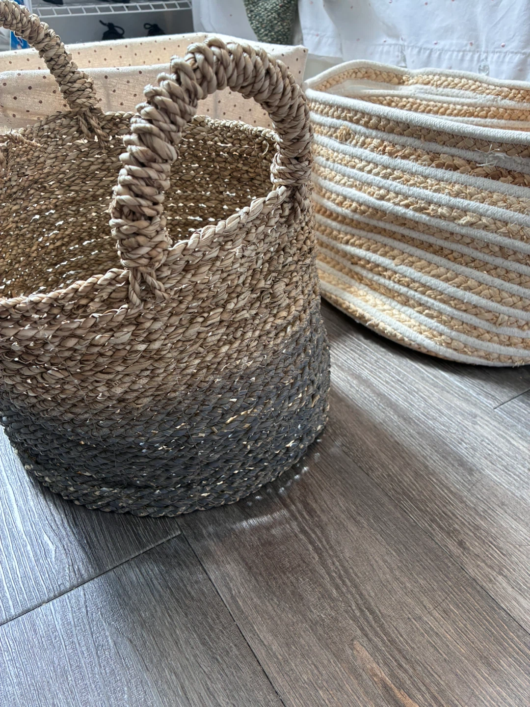 Woven Baskets and Wire Storage Bin - photo 2