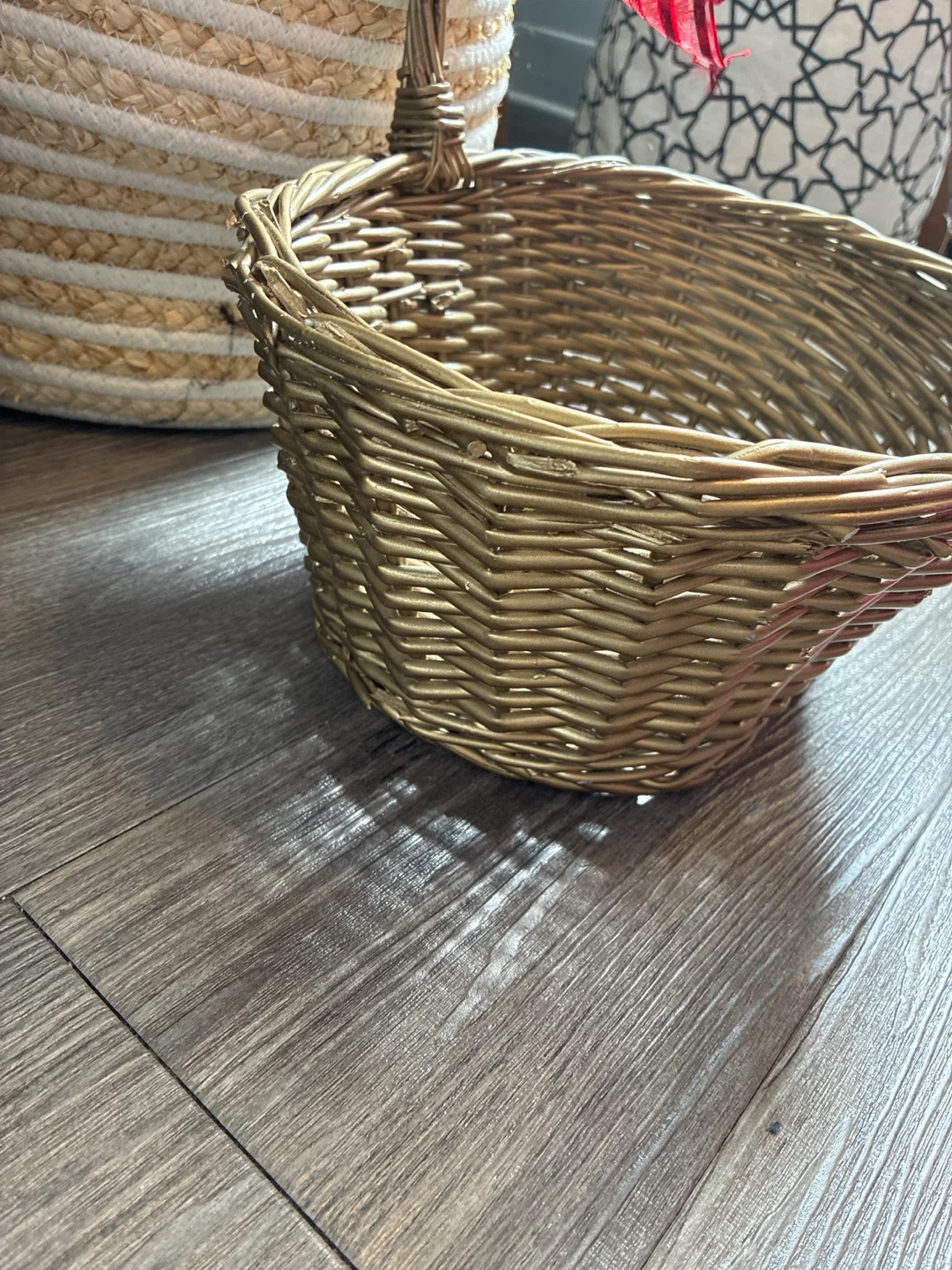 Woven Baskets and Wire Storage Bin - photo 5