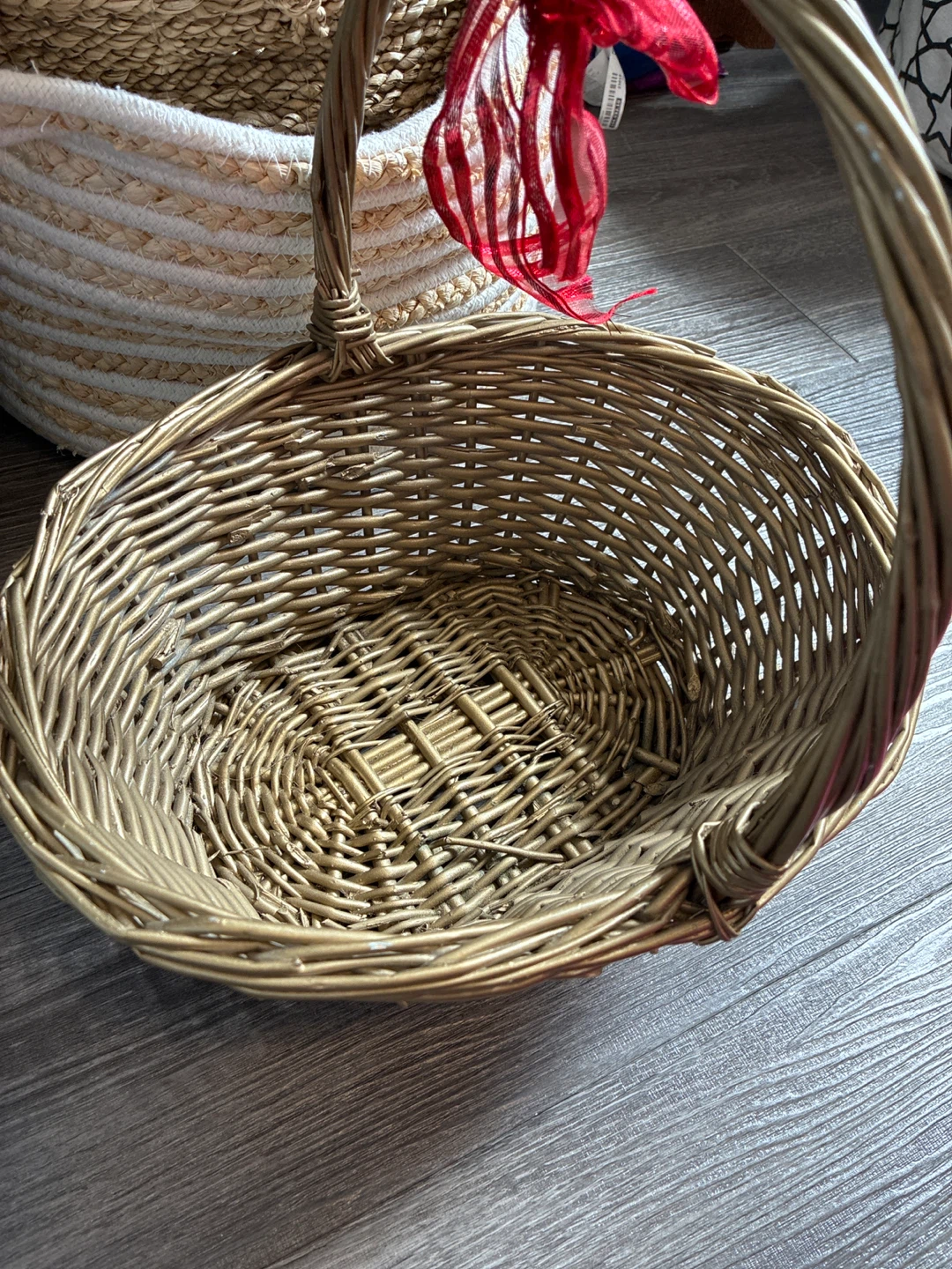 Woven Baskets and Wire Storage Bin - photo 4