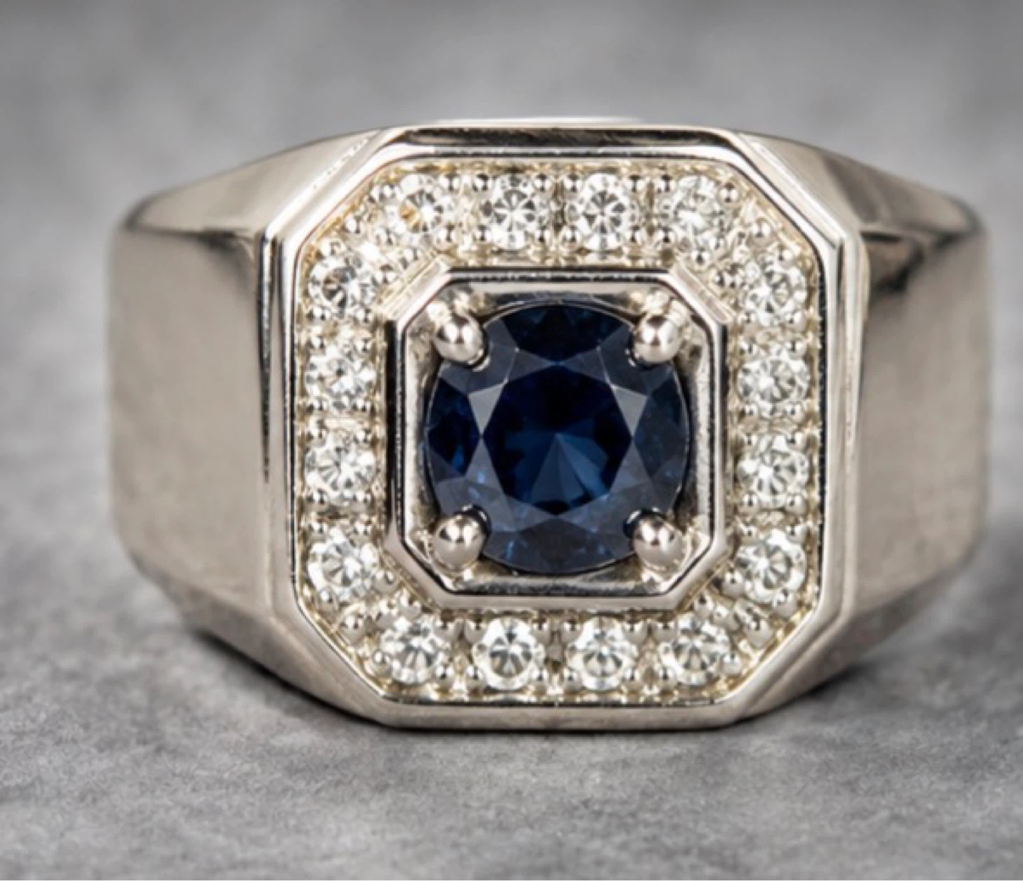 Corona 14K White Gold Sapphire Diamond Ring - photo 4