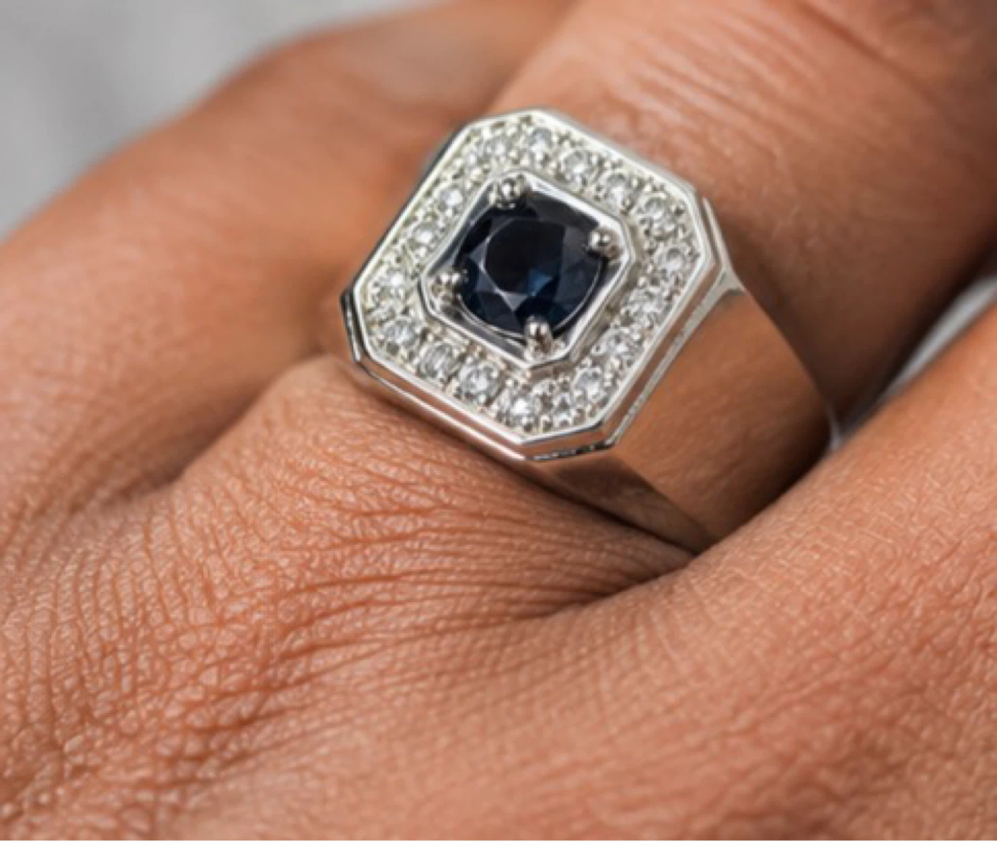 Corona 14K White Gold Sapphire Diamond Ring - photo 3