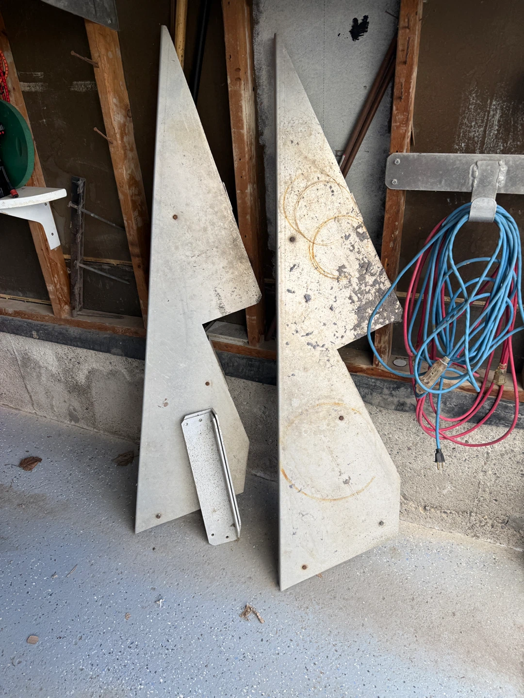 Pair of aluminum shelves