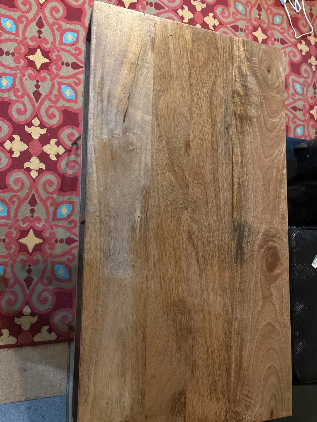 Wooden Side Table with Built-in Power Outlet and USB Ports - photo 2