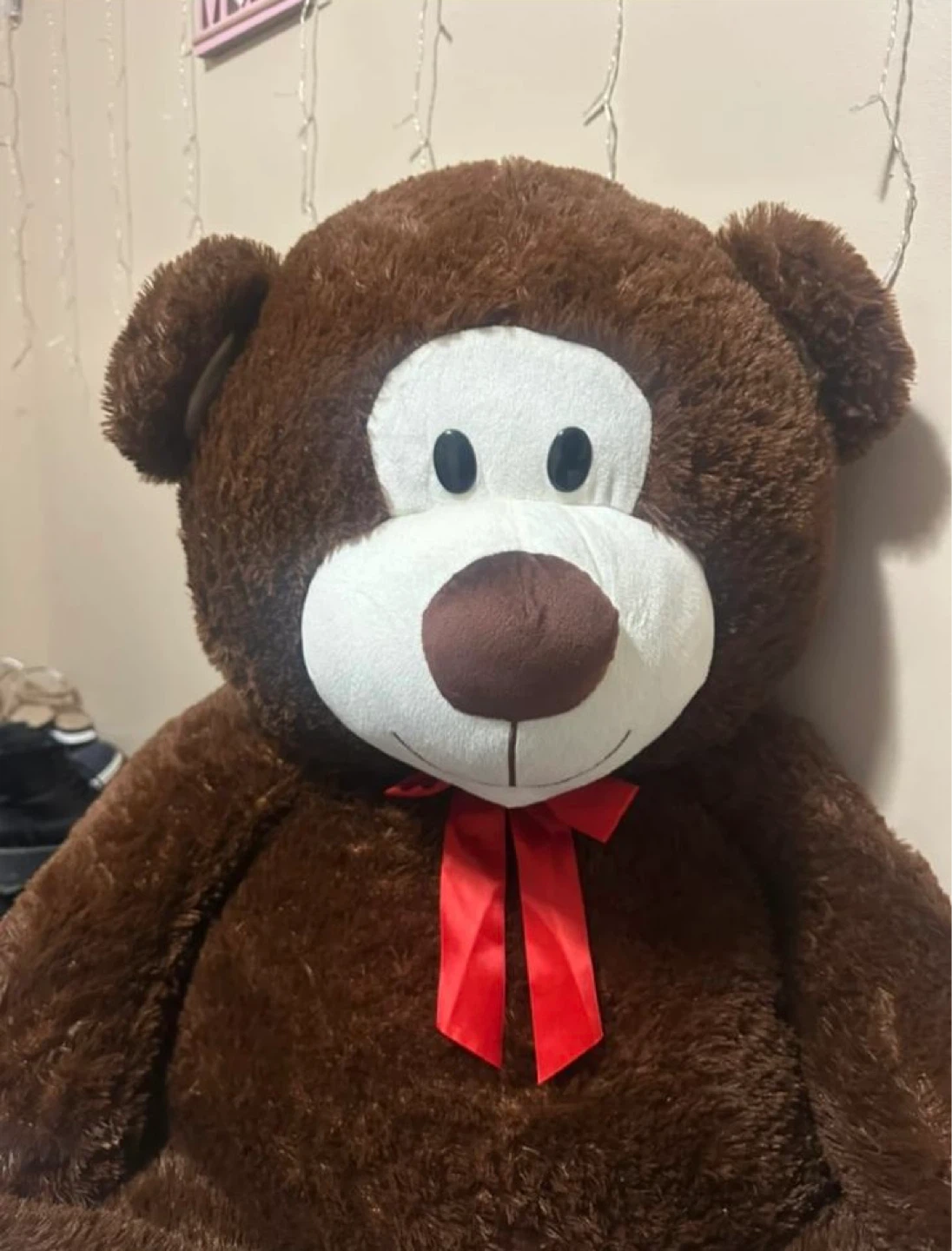 Giant Brown Teddy Bear with Red Bow - photo 5