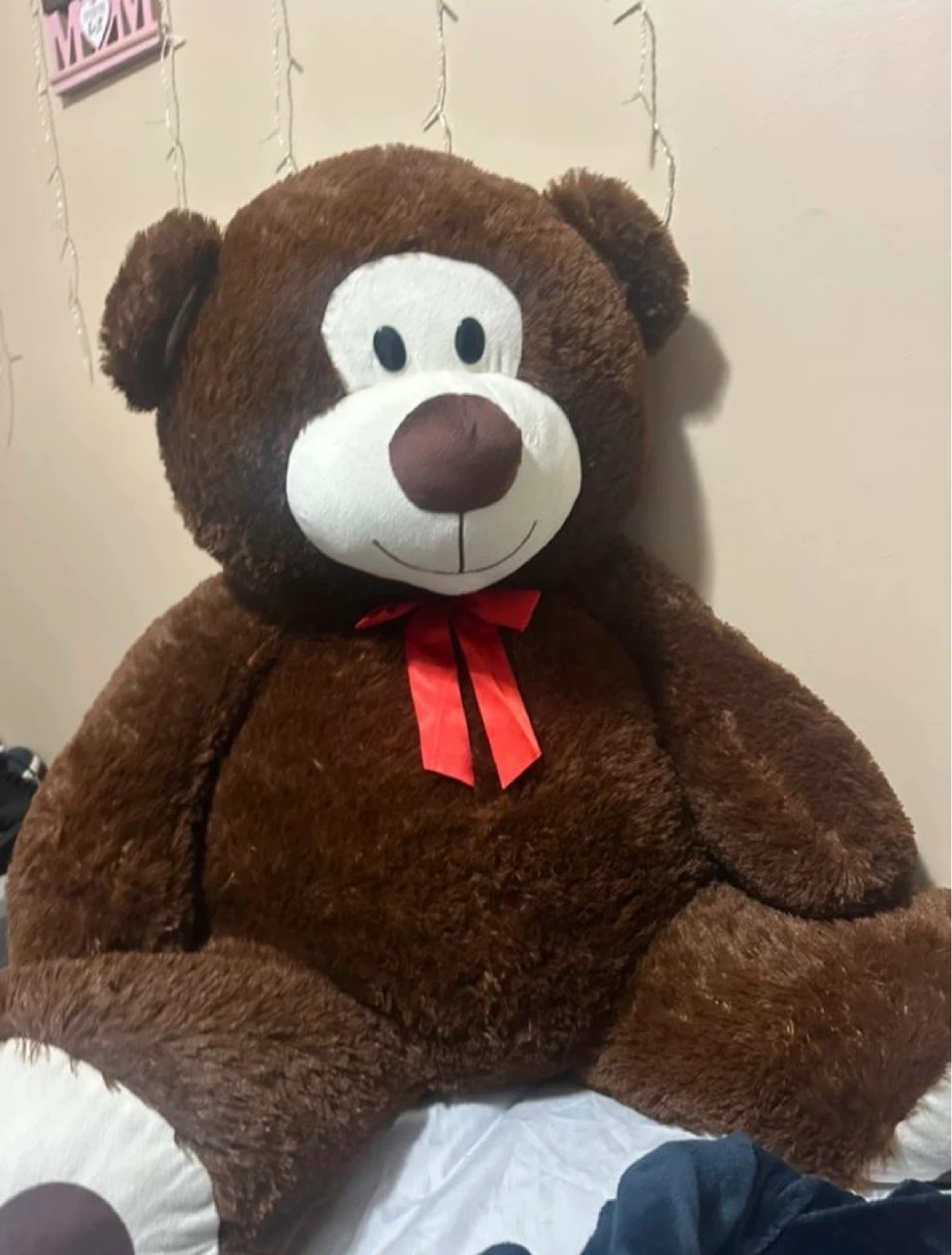 Giant Brown Teddy Bear with Red Bow - photo 4