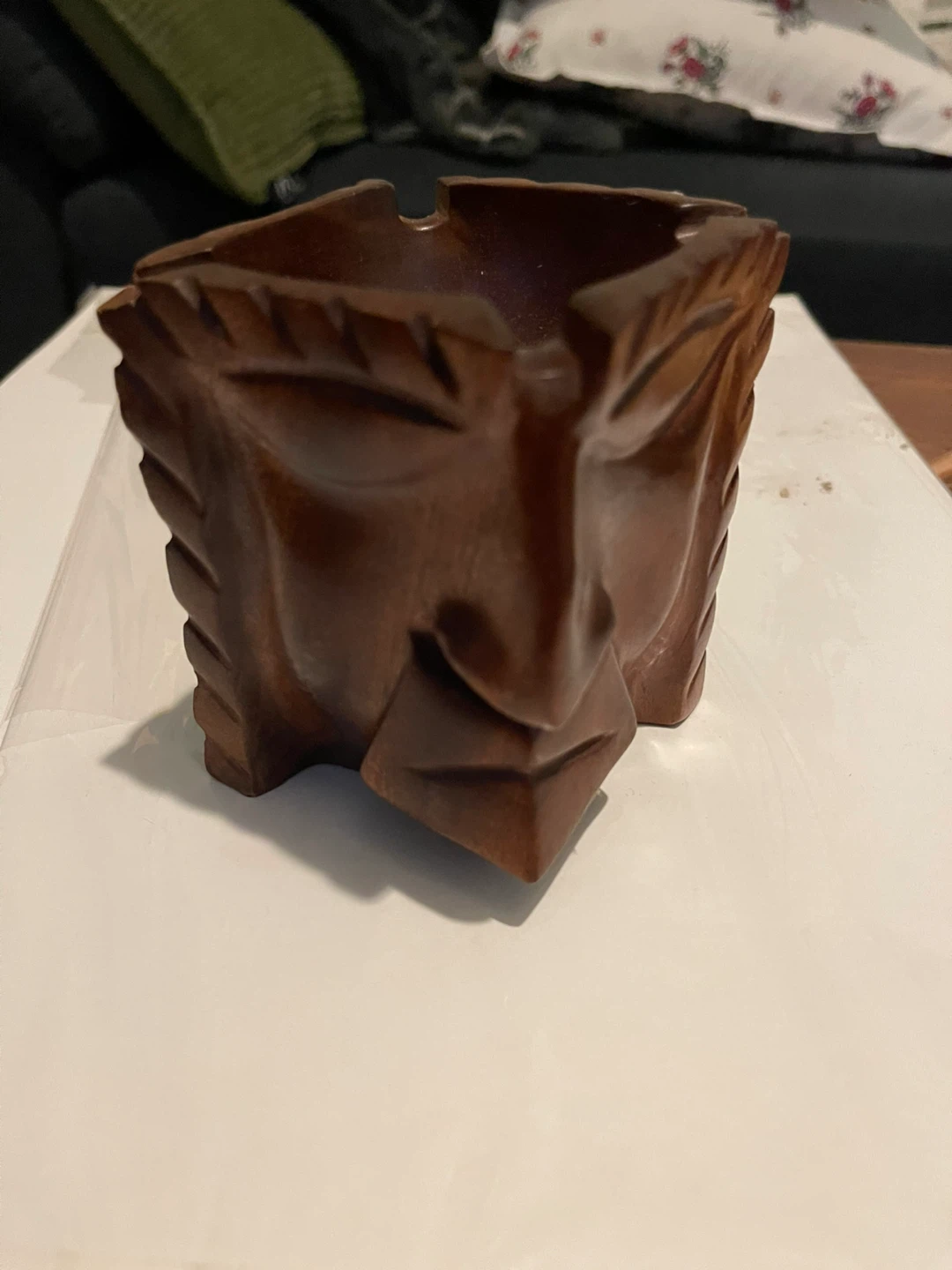 Wooden Tiki Ashtray