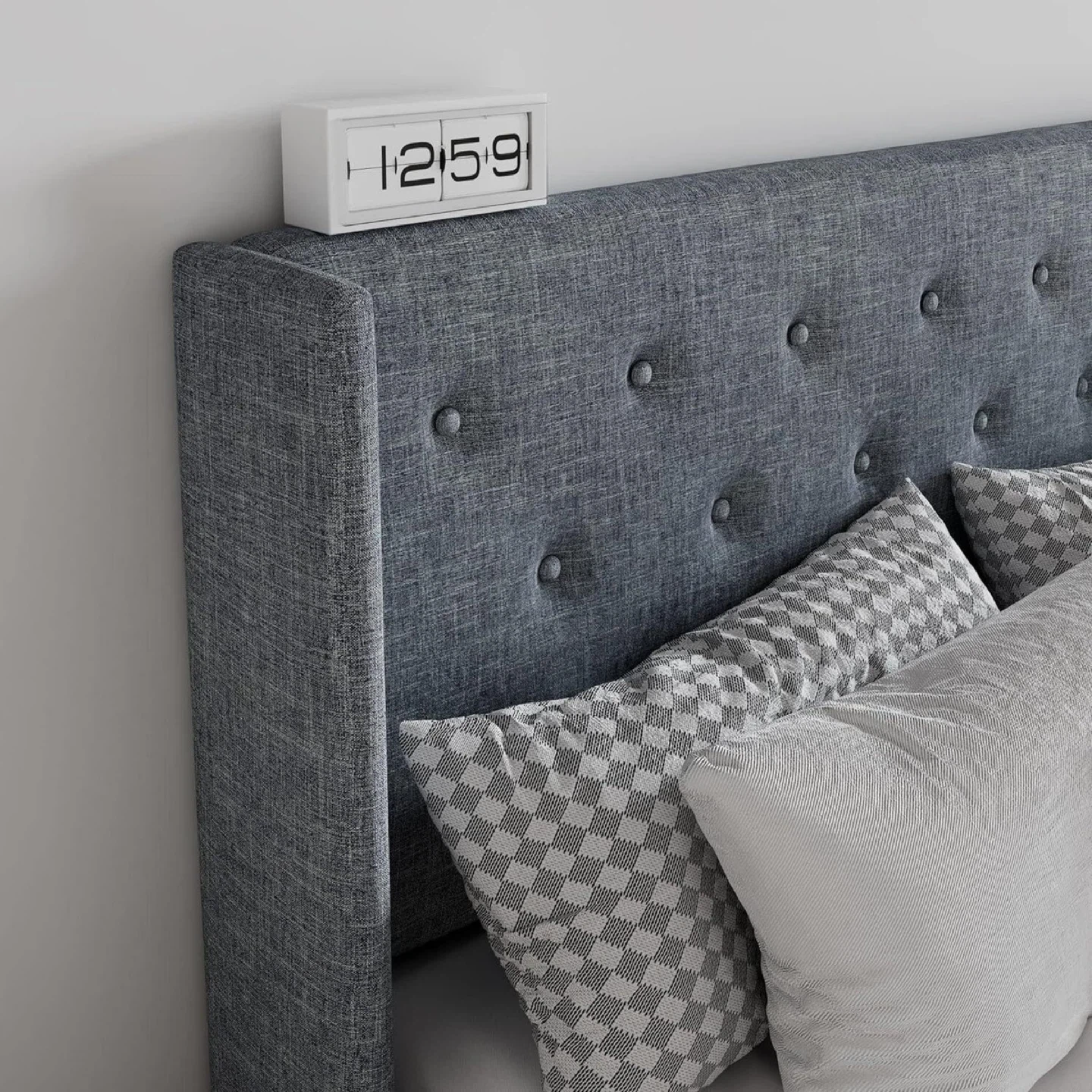 Diamond Tufted Wingback Hydraulic Storage Bed - photo 4