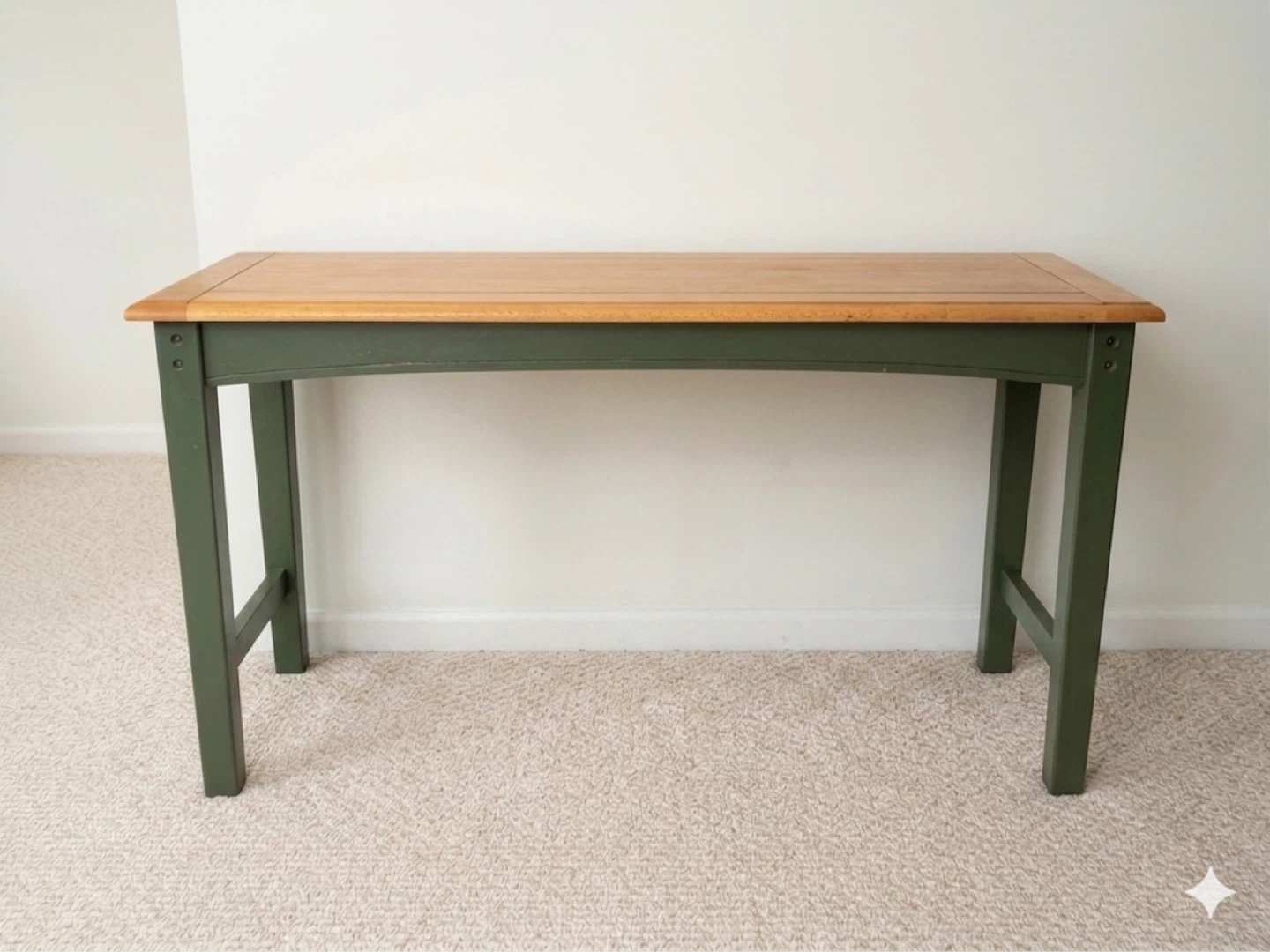 Green and Wood Accent Table