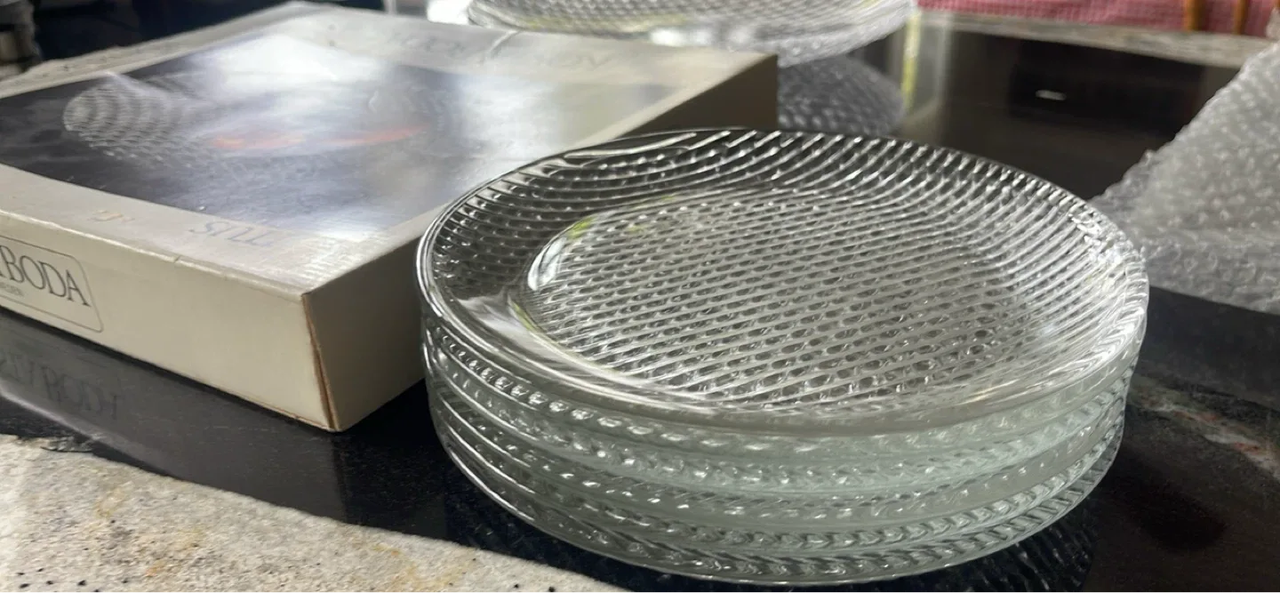 Kosta Boda "Cirrus" Glass Plate plus 6 serving plates - photo 2