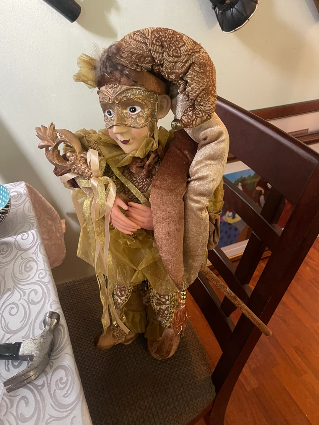 Jester Doll with Mask and Ornament