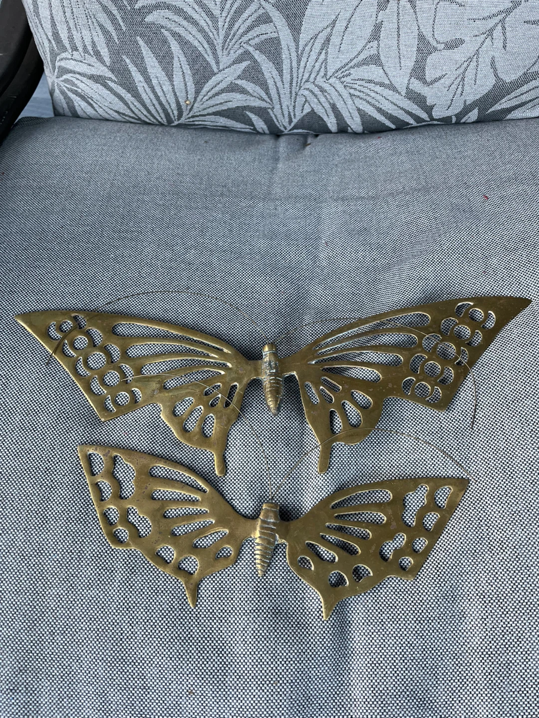 Vintage Brass Butterfly Wall Decor Set