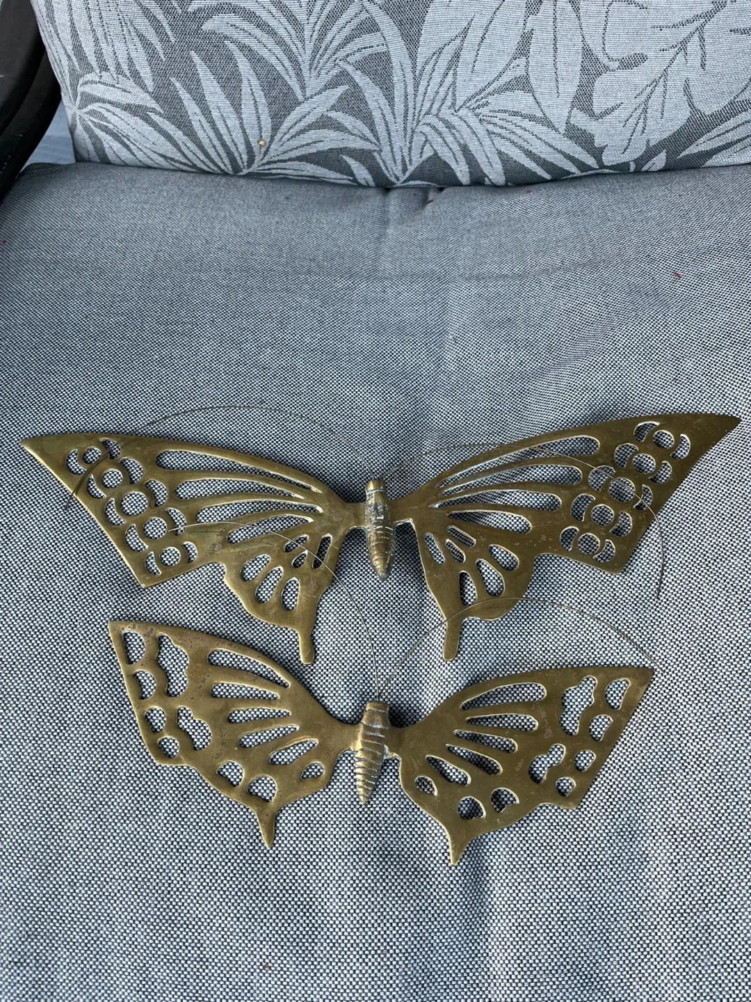 Vintage Brass Butterfly Wall Decor Set