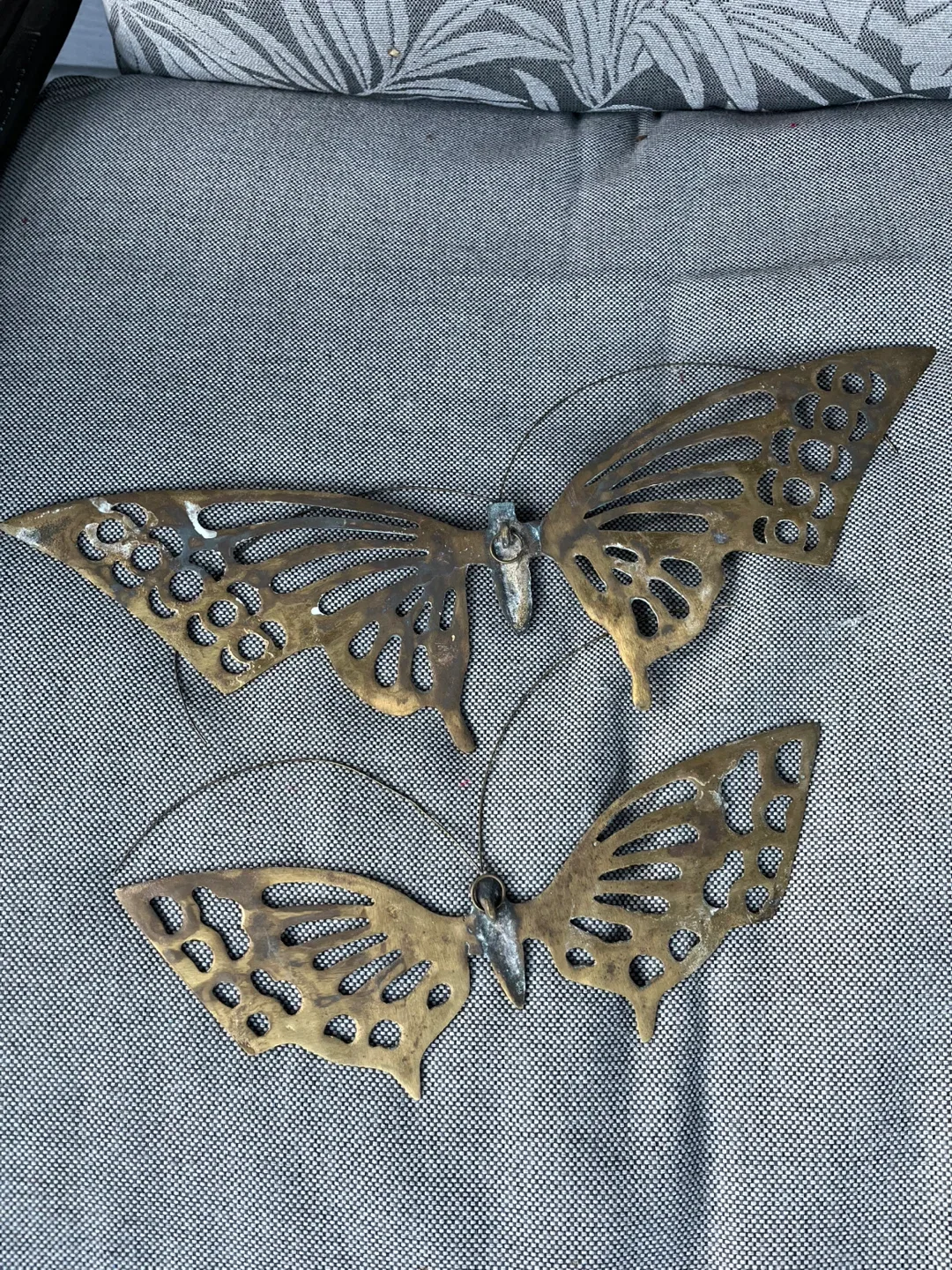 Vintage Brass Butterfly Wall Decor Set - photo 2