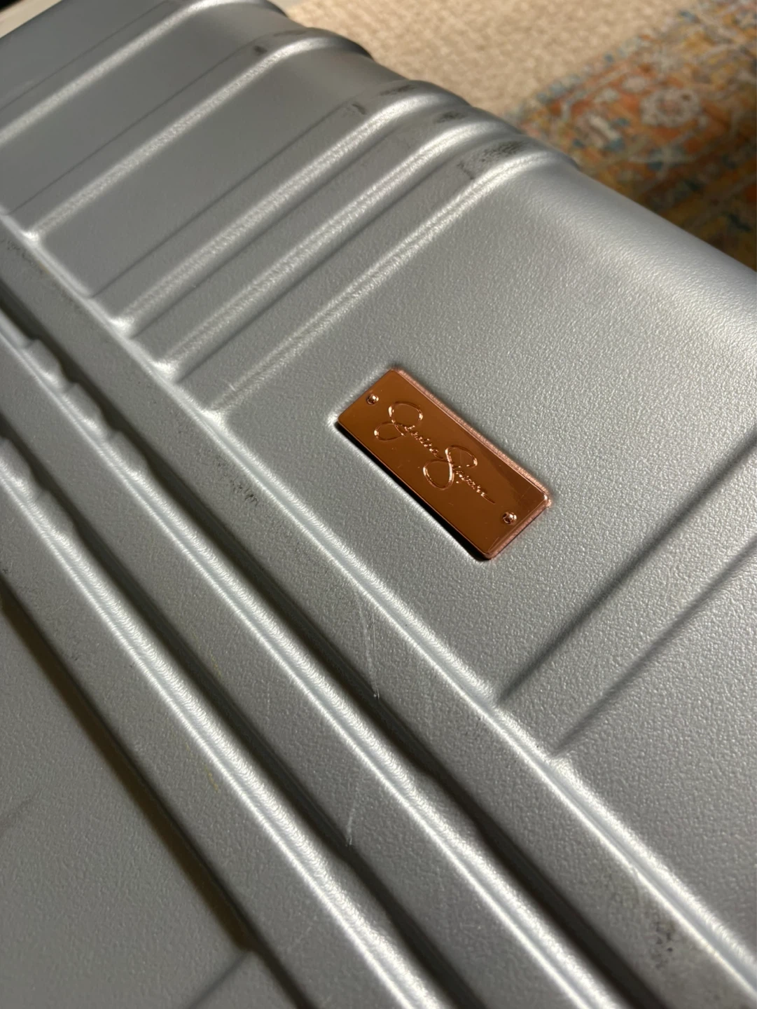 Jessica Simpson Silver Hardside Suitcase checked bag luggage - photo 5