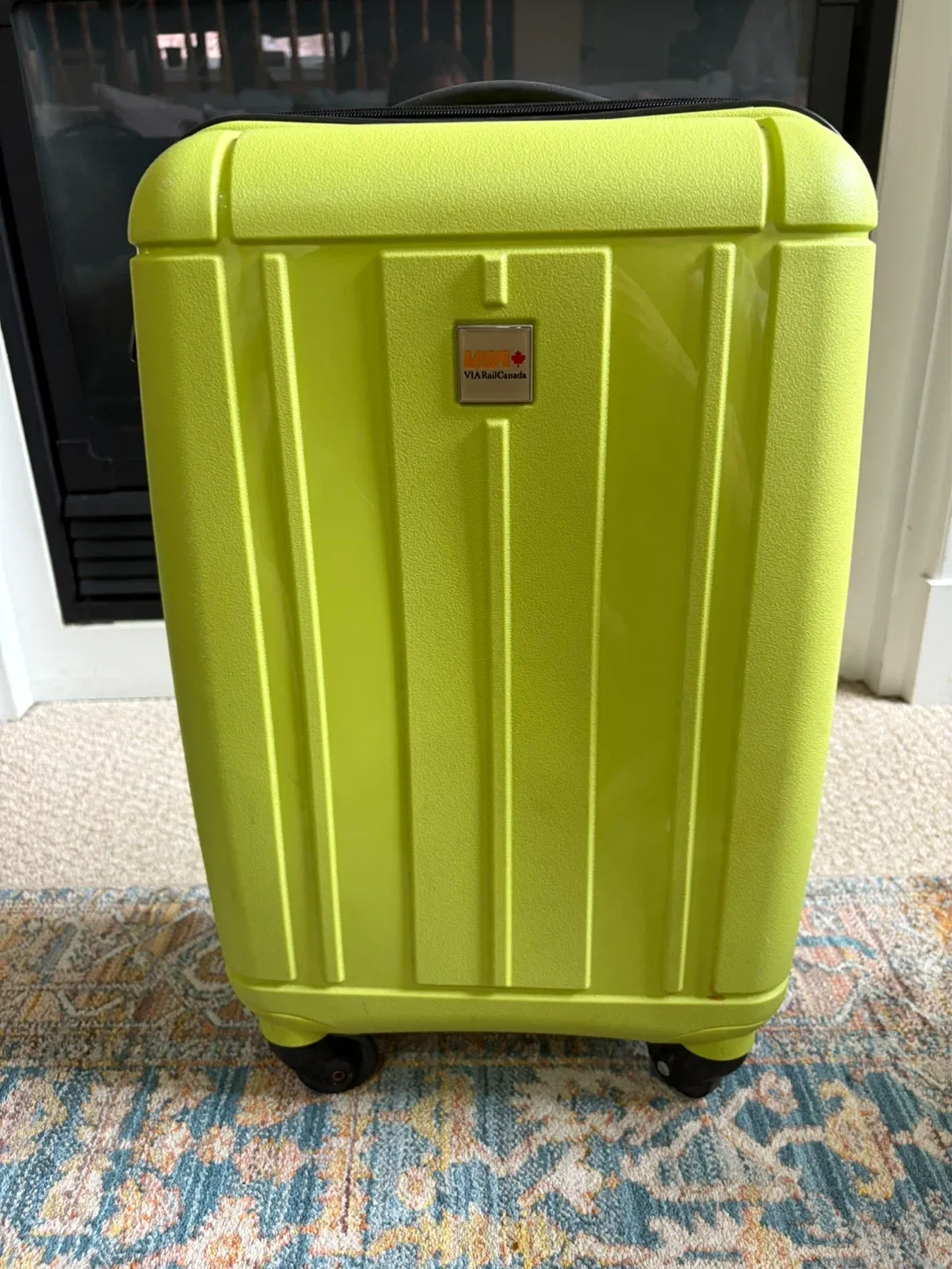 VIA Rail Canada Luggage - Lime Green size 13x9x21 inches