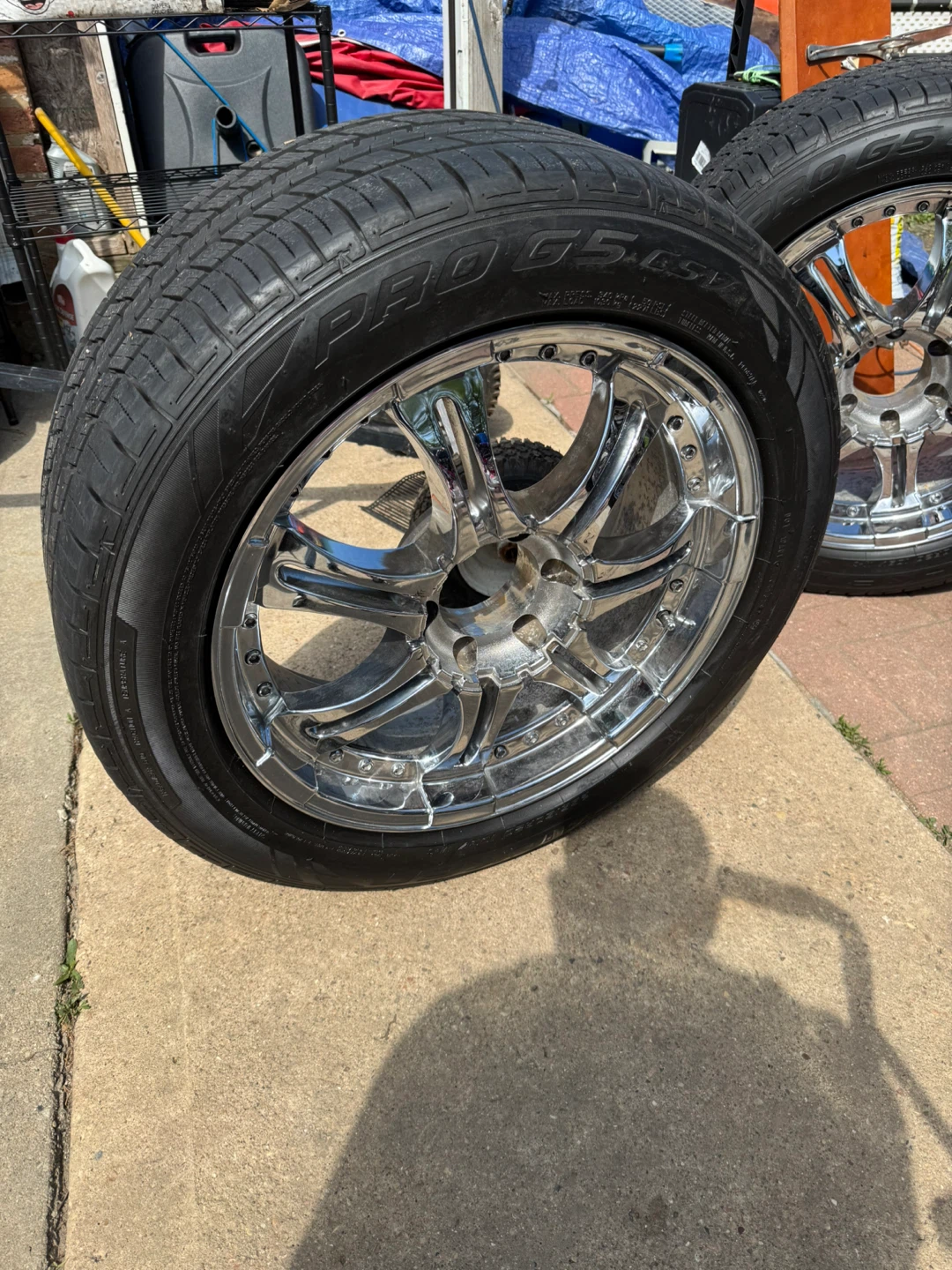 Set of 4 Chrome Rims with Tires - photo 2