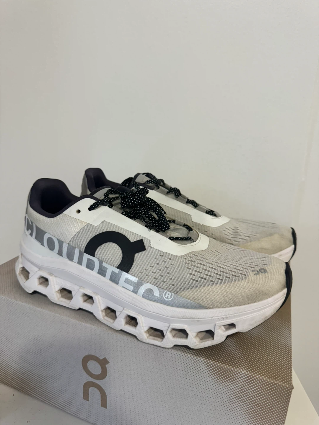 ON Cloudmonster Running Shoes - White/White, Size 10.5 Men's - photo 3
