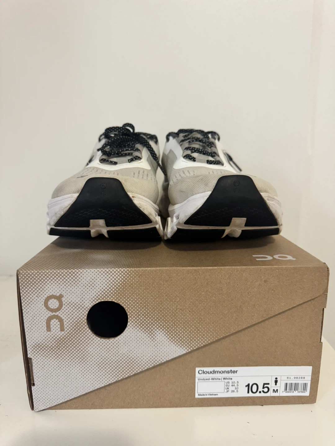 ON Cloudmonster Running Shoes - White/White, Size 10.5 Men's - photo 2