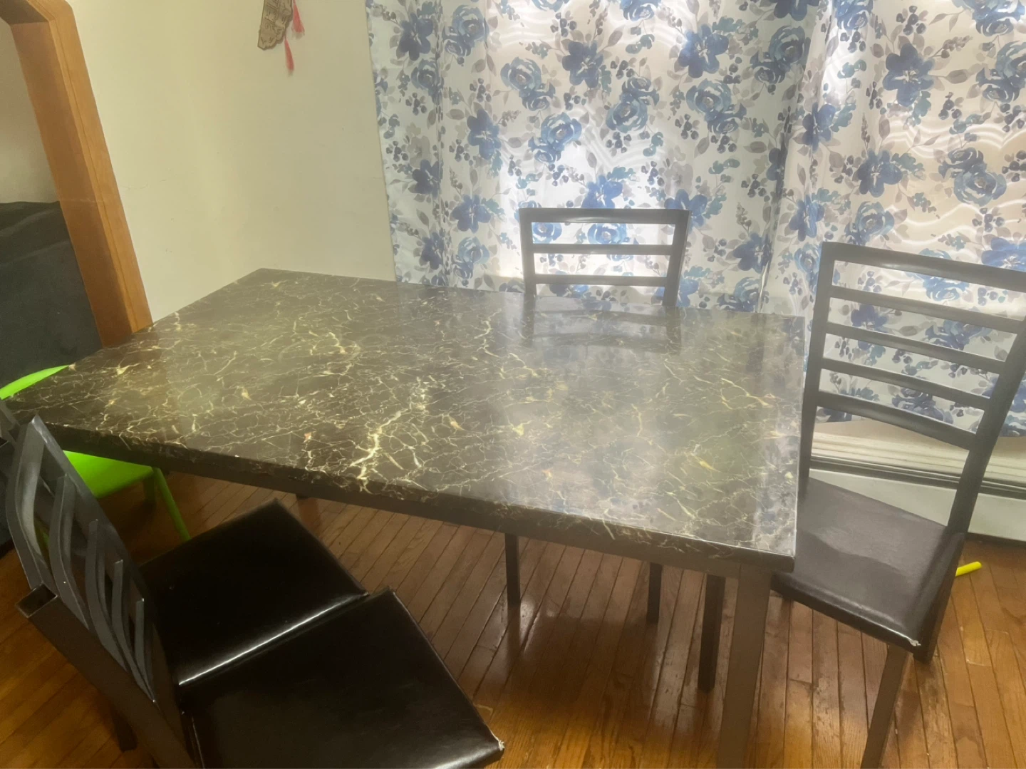 Marble Top Dining Table with 4 Chairs
