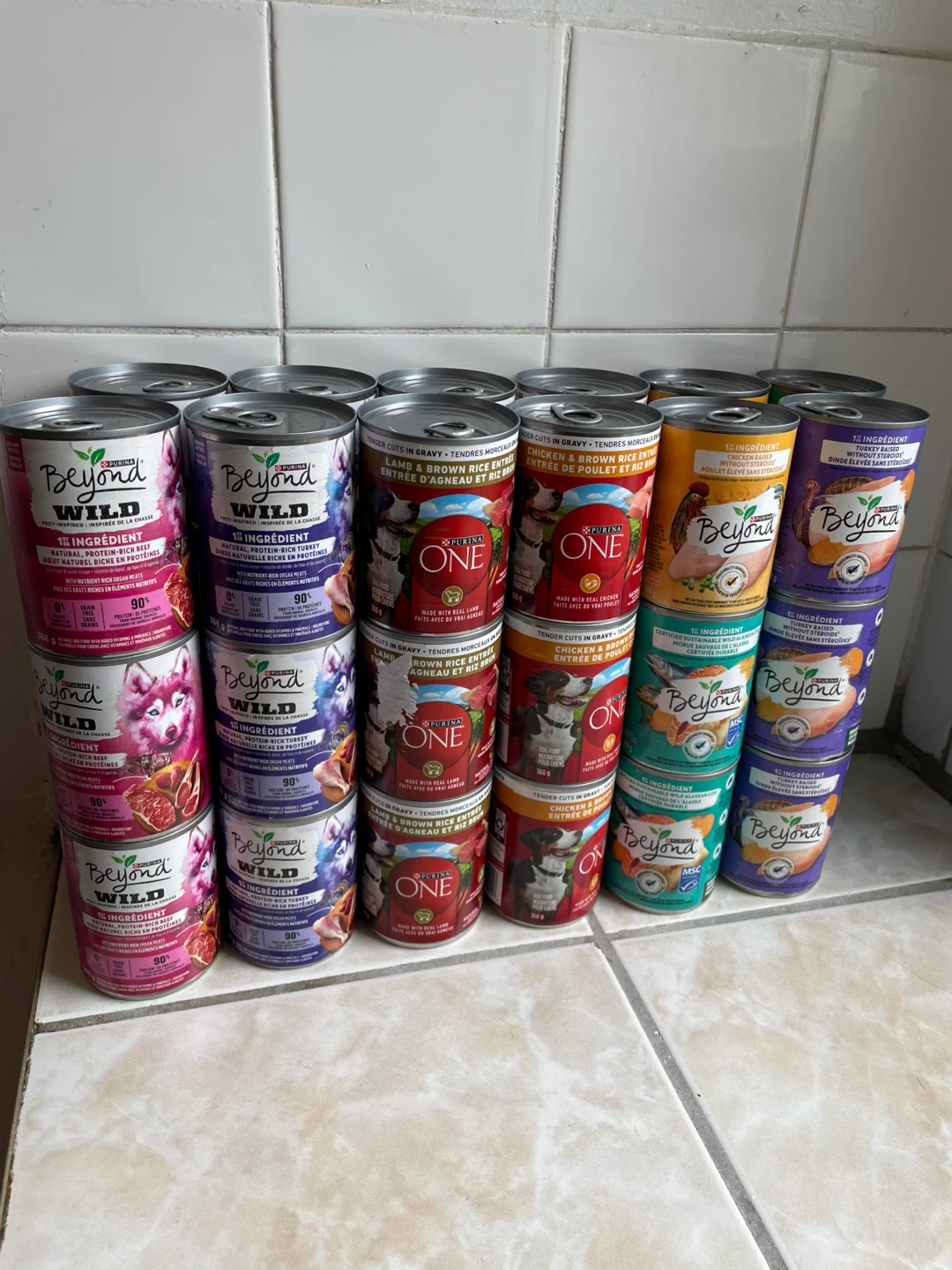 36 Cans Wet Dog Food Lot