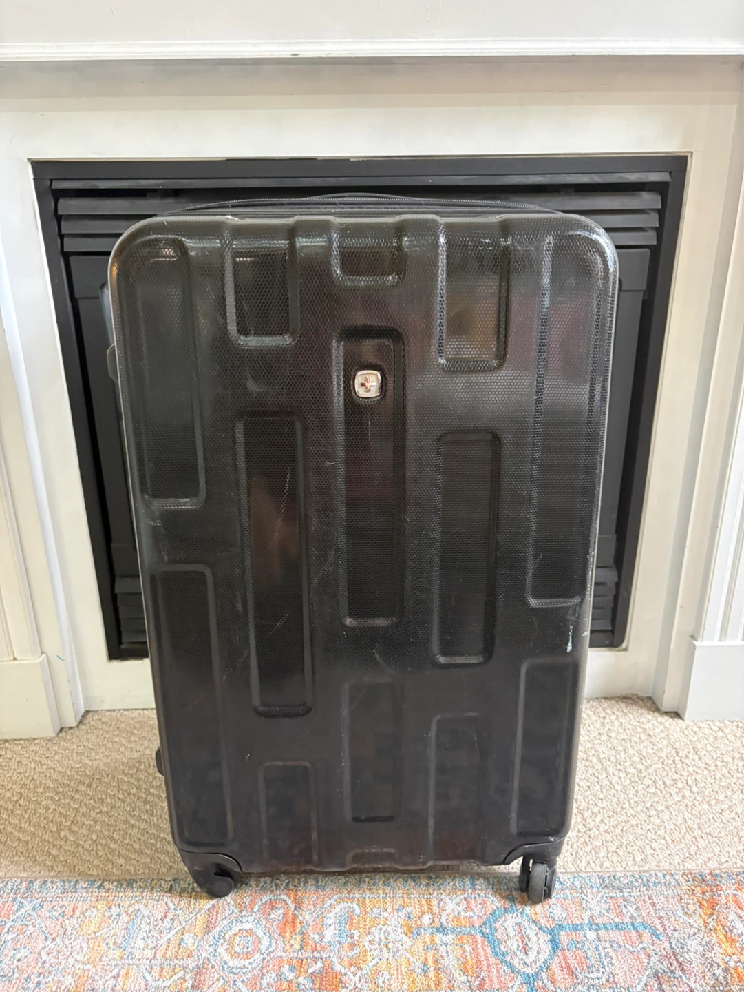 Swiss Gear Black Hardside Luggage some stain on inside