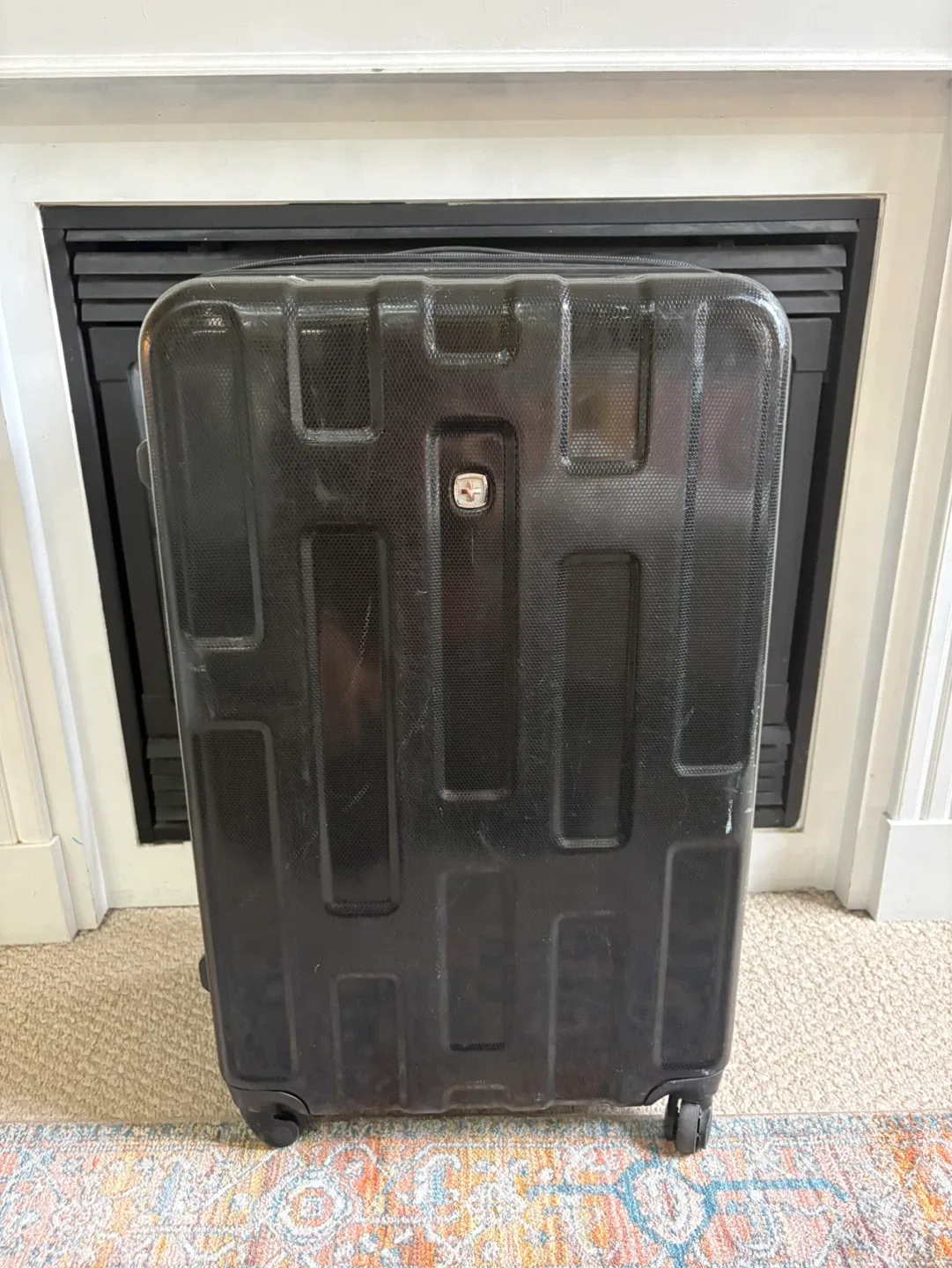 Swiss Gear Black Hardside Luggage some stain on inside