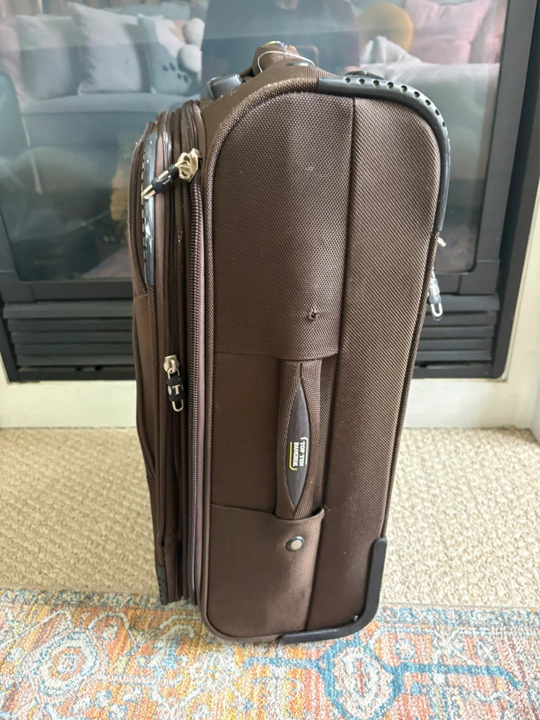Brown Top-Tote Rolling Suitcase size 15x22x9 - photo 3