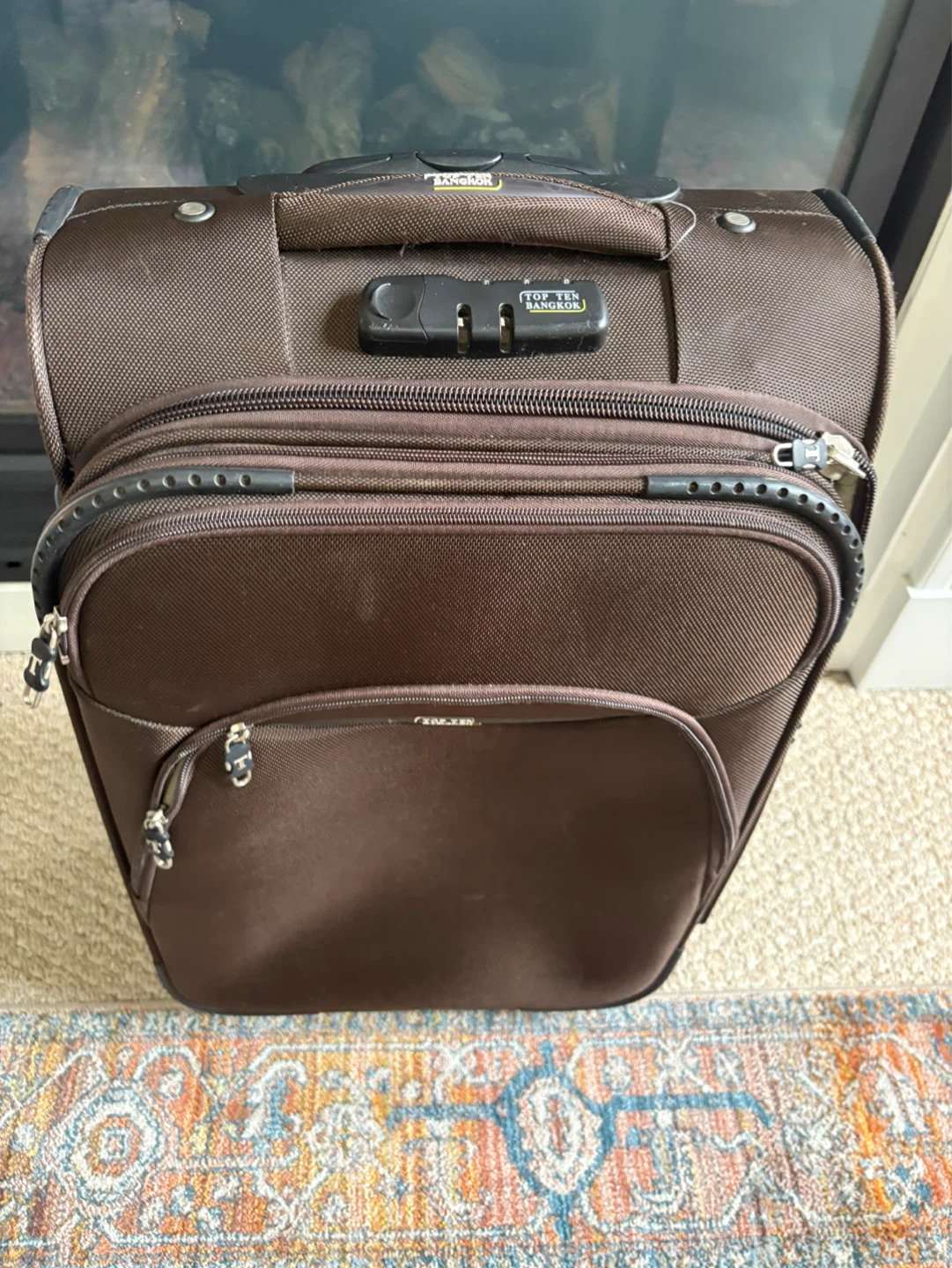 Brown Top-Tote Rolling Suitcase size 15x22x9 - photo 2