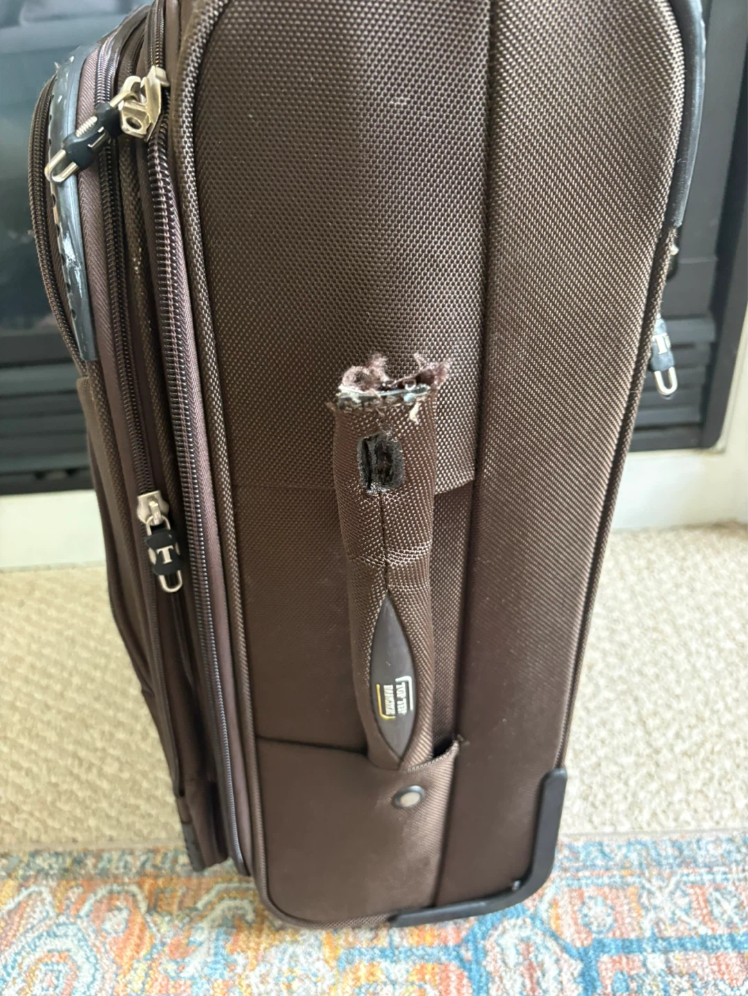 Brown Top-Tote Rolling Suitcase size 15x22x9 - photo 4
