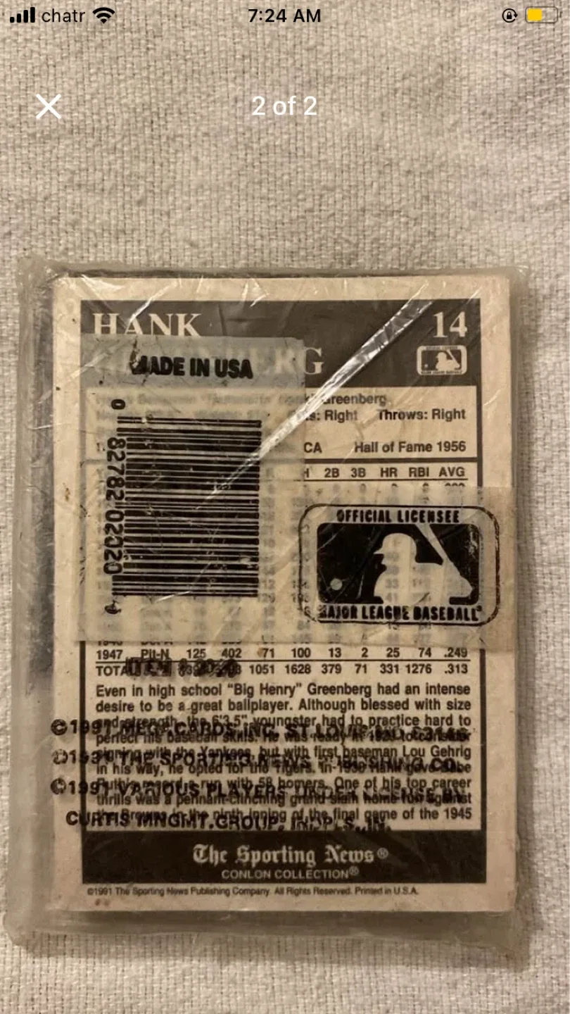 The Sporting News Conlon Collection Baseball Cards - photo 2