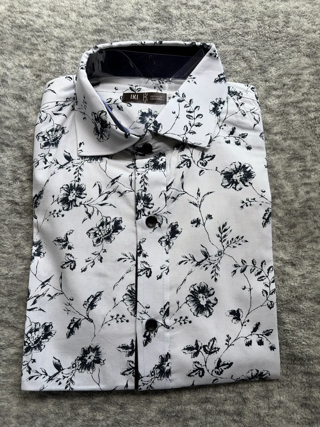 IKI Men's Floral Print Button-Down Shirt