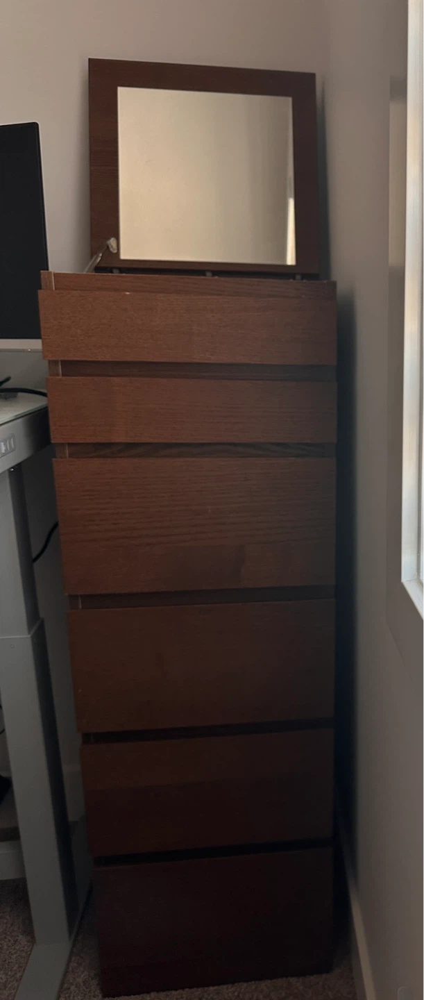 Wooden Dresser with Mirror